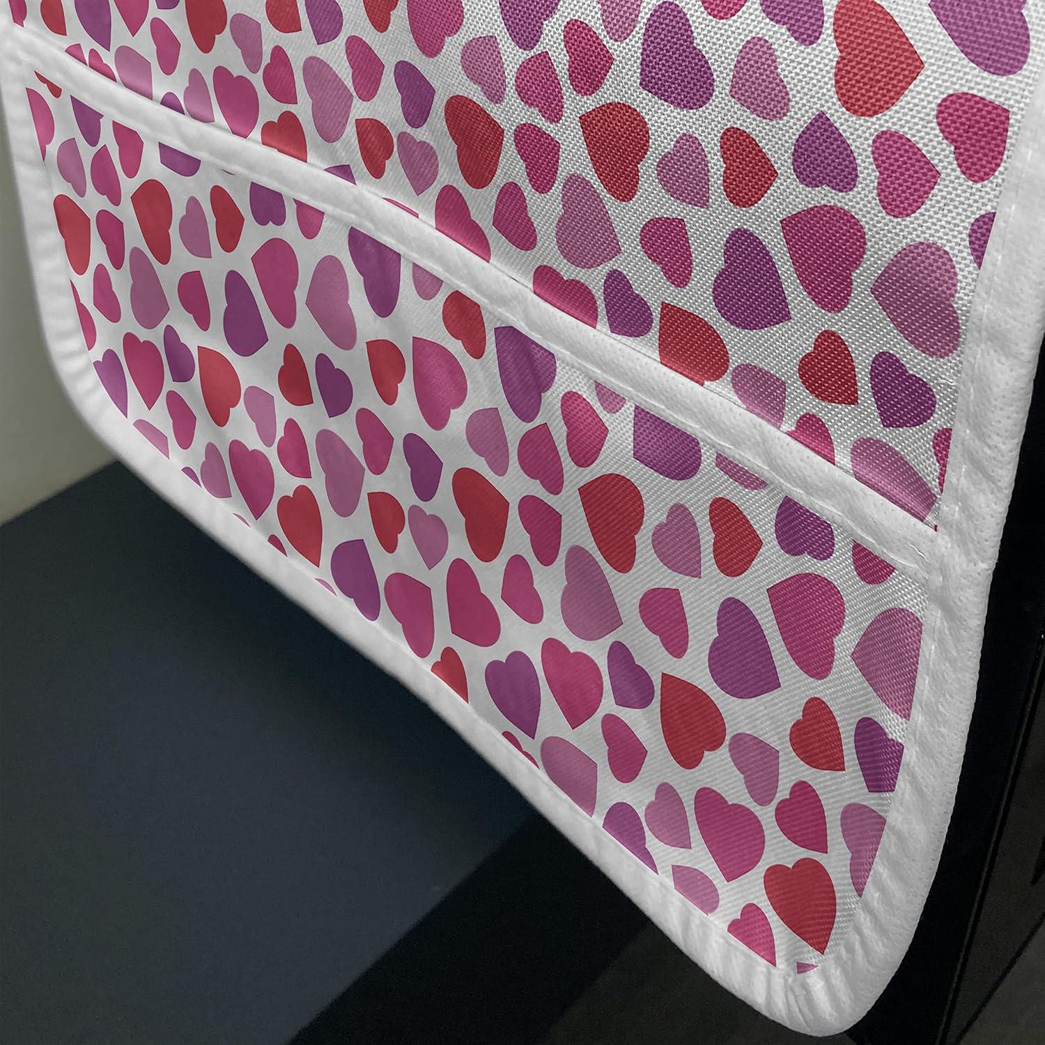imageAmbesonne Valentines Day Microwave Oven Cover Love Themed Simple Pattern with Hearts Water Resistant Organizer with Pockets for Kitchen 36 x 12 Pink FuchsiaPink Fuchsia