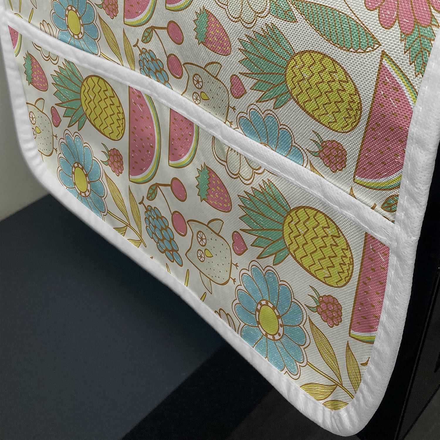 imageAmbesonne Valentines Day Microwave Oven Cover Love Themed Simple Pattern with Hearts Water Resistant Organizer with Pockets for Kitchen 36 x 12 Pink FuchsiaEggshell Multicolor
