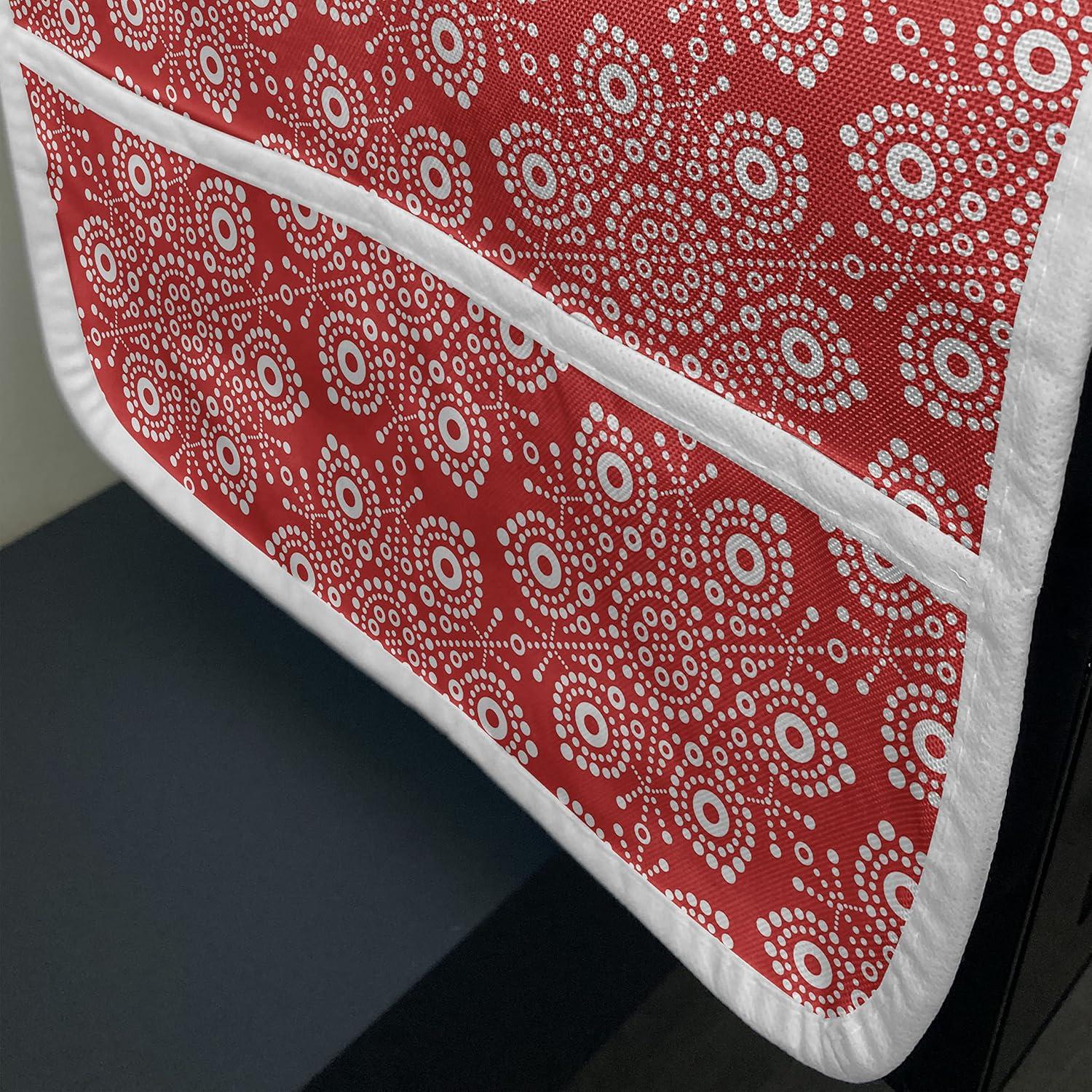 imageAmbesonne Valentines Day Microwave Oven Cover Love Themed Simple Pattern with Hearts Water Resistant Organizer with Pockets for Kitchen 36 x 12 Pink FuchsiaDark Pink White