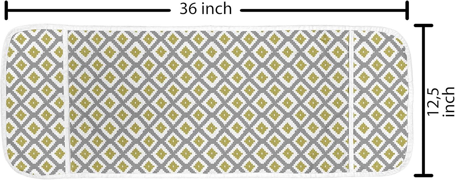 imageAmbesonne Valentines Day Microwave Oven Cover Love Themed Simple Pattern with Hearts Water Resistant Organizer with Pockets for Kitchen 36 x 12 Pink FuchsiaDimgray Khaki White