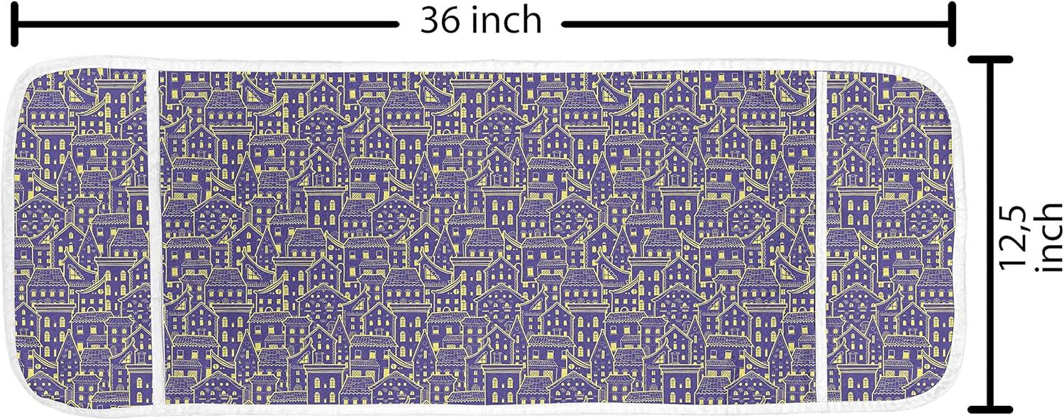imageAmbesonne Valentines Day Microwave Oven Cover Love Themed Simple Pattern with Hearts Water Resistant Organizer with Pockets for Kitchen 36 x 12 Pink FuchsiaBlue Violet and Yellow