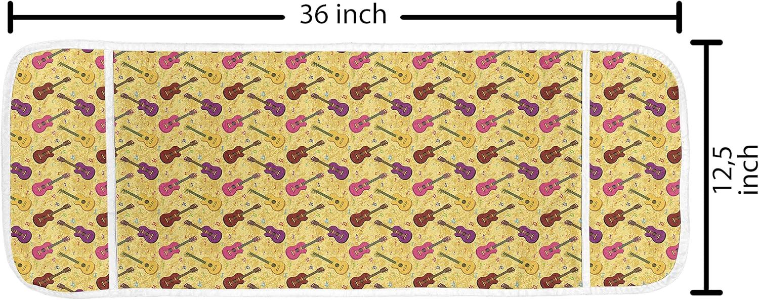 imageAmbesonne Valentines Day Microwave Oven Cover Love Themed Simple Pattern with Hearts Water Resistant Organizer with Pockets for Kitchen 36 x 12 Pink FuchsiaMustard and Multicolor