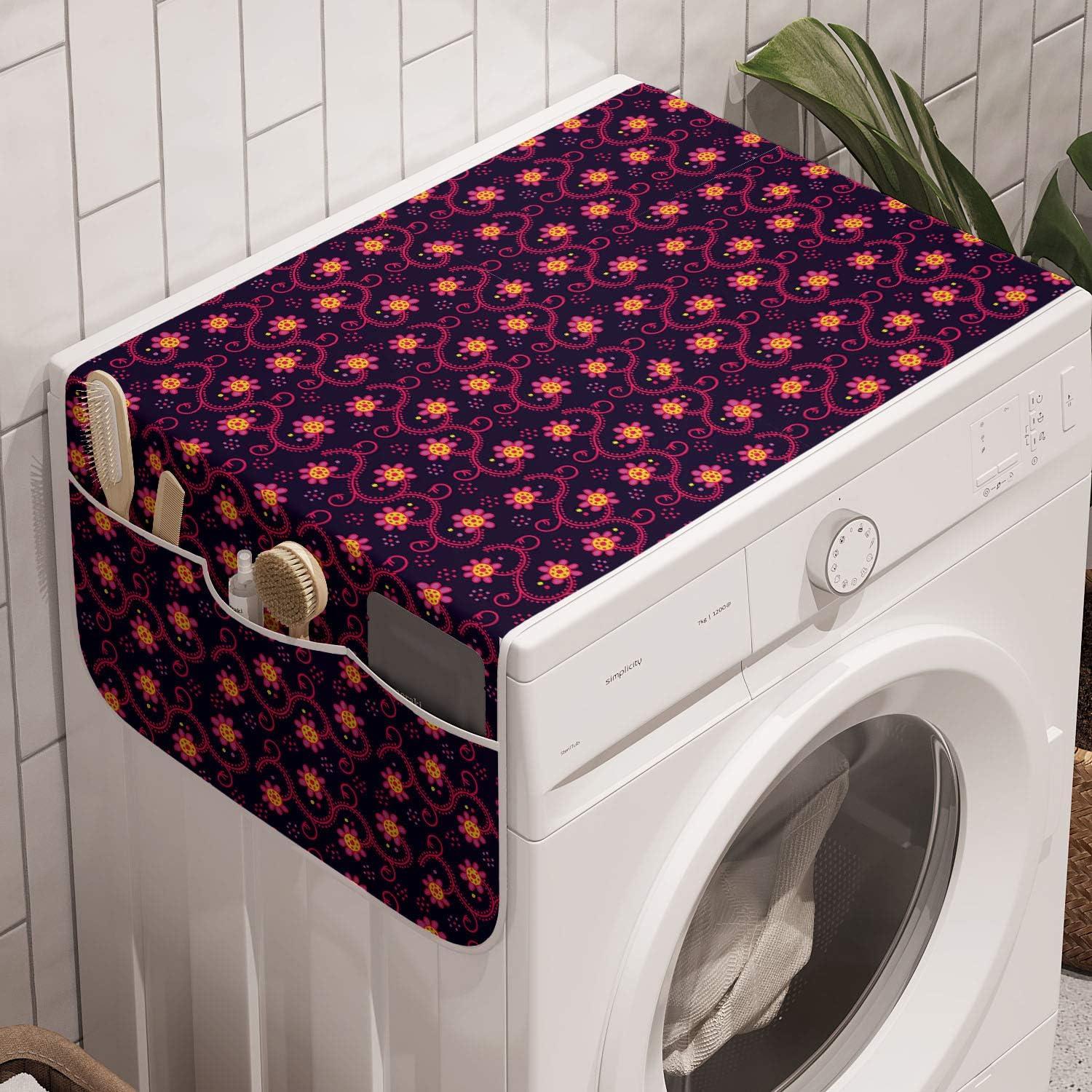 imageAmbesonne Valentines Day Microwave Oven Cover Love Themed Simple Pattern with Hearts Water Resistant Organizer with Pockets for Kitchen 36 x 12 Pink FuchsiaDark Purple Magenta
