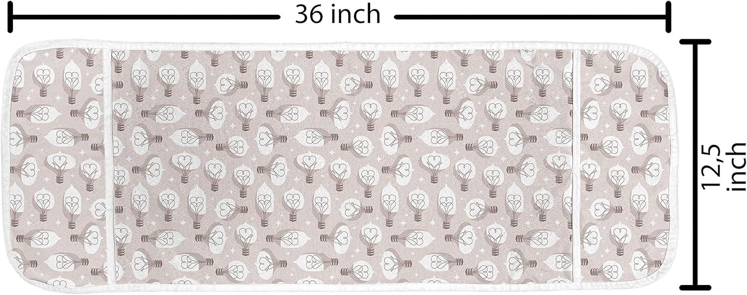 imageAmbesonne Valentines Day Microwave Oven Cover Love Themed Simple Pattern with Hearts Water Resistant Organizer with Pockets for Kitchen 36 x 12 Pink FuchsiaWarm Taupe Pale Eggshell