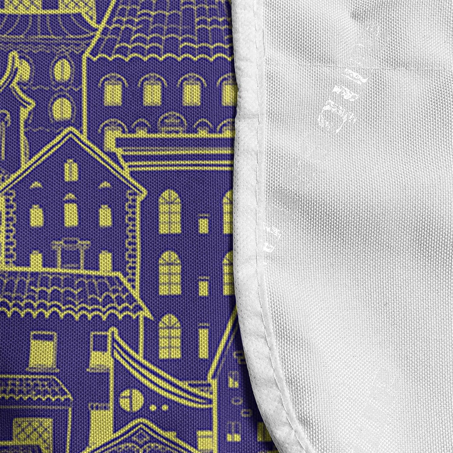 imageAmbesonne Valentines Day Microwave Oven Cover Love Themed Simple Pattern with Hearts Water Resistant Organizer with Pockets for Kitchen 36 x 12 Pink FuchsiaBlue Violet and Yellow