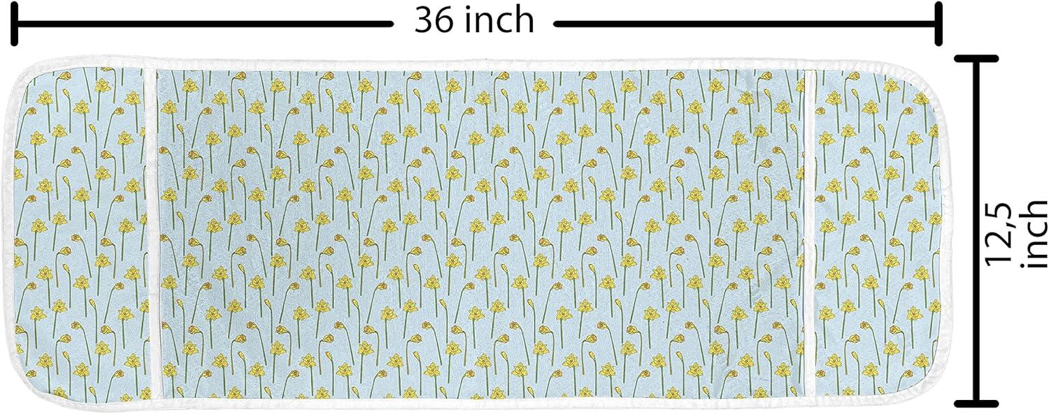 imageAmbesonne Valentines Day Microwave Oven Cover Love Themed Simple Pattern with Hearts Water Resistant Organizer with Pockets for Kitchen 36 x 12 Pink FuchsiaPale Blue Mustard