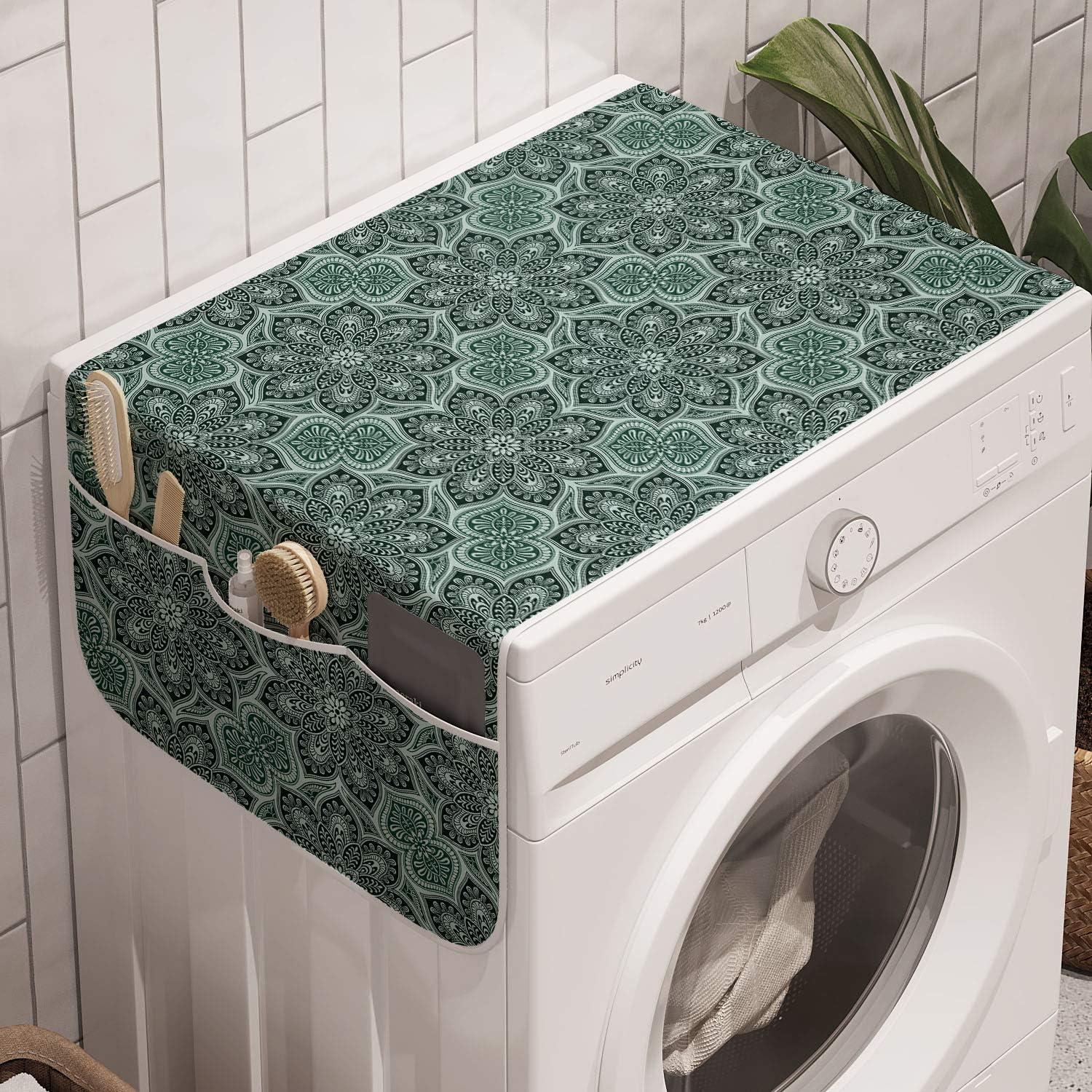 imageAmbesonne Valentines Day Microwave Oven Cover Love Themed Simple Pattern with Hearts Water Resistant Organizer with Pockets for Kitchen 36 x 12 Pink FuchsiaForest Green Seafoam