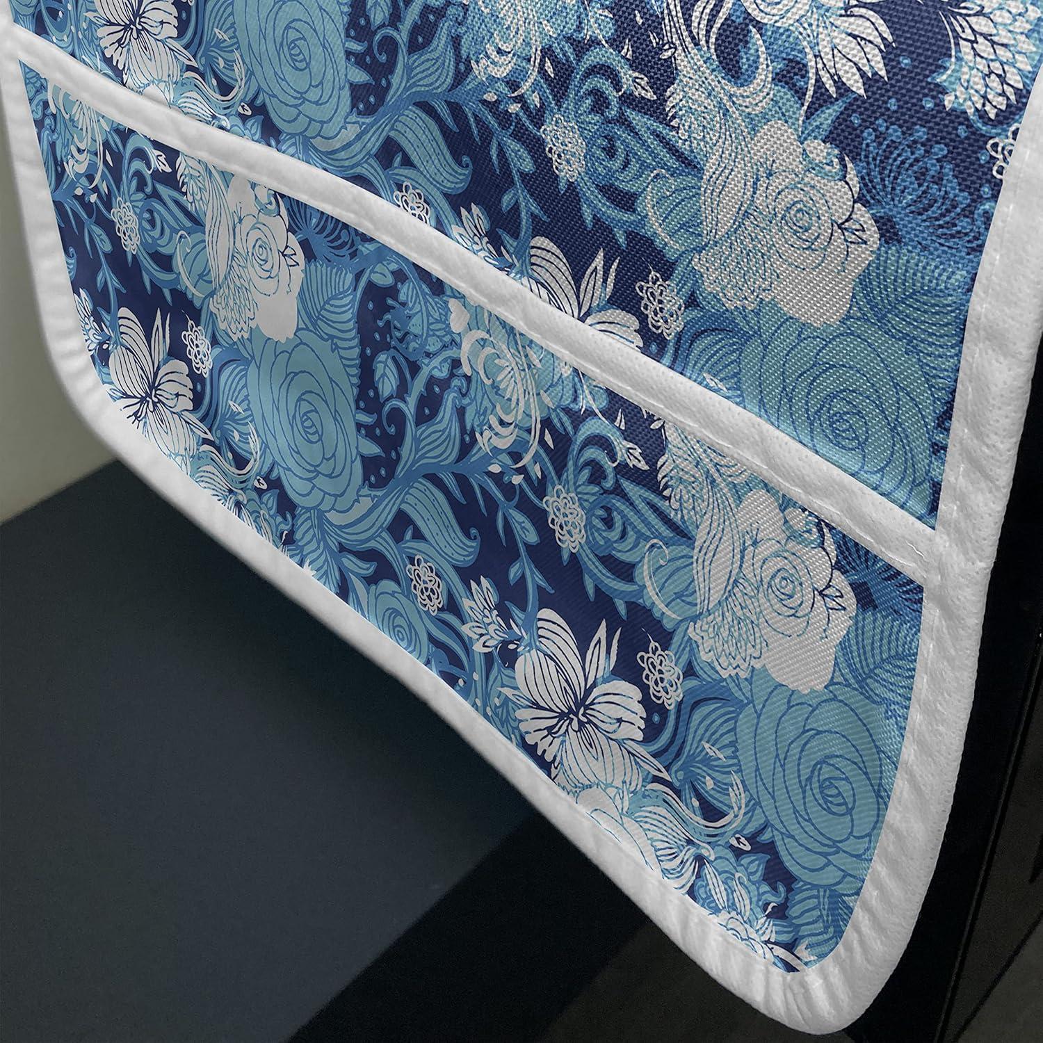 imageAmbesonne Valentines Day Microwave Oven Cover Love Themed Simple Pattern with Hearts Water Resistant Organizer with Pockets for Kitchen 36 x 12 Pink FuchsiaSky Blue Blue