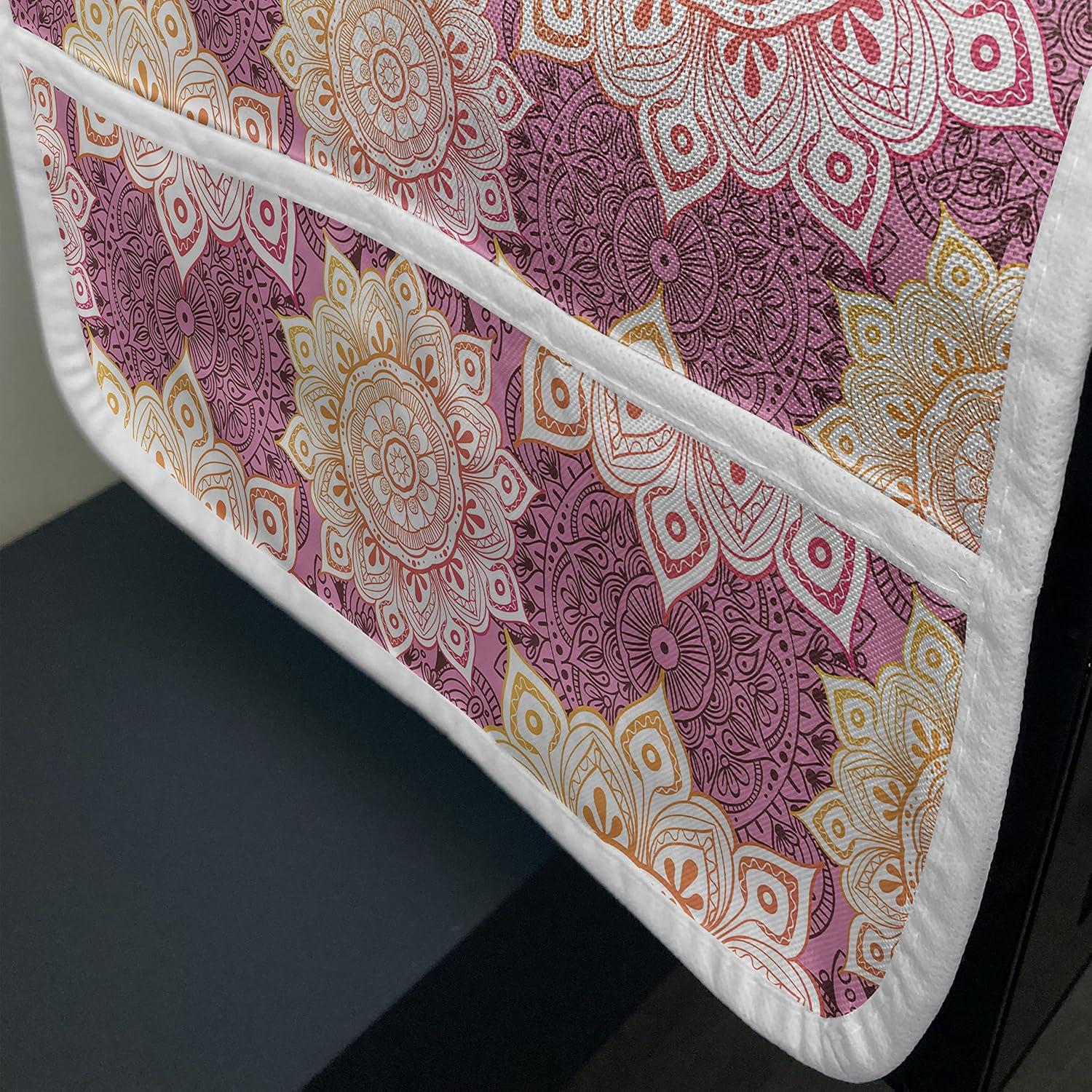 imageAmbesonne Valentines Day Microwave Oven Cover Love Themed Simple Pattern with Hearts Water Resistant Organizer with Pockets for Kitchen 36 x 12 Pink FuchsiaPink and Multicolor