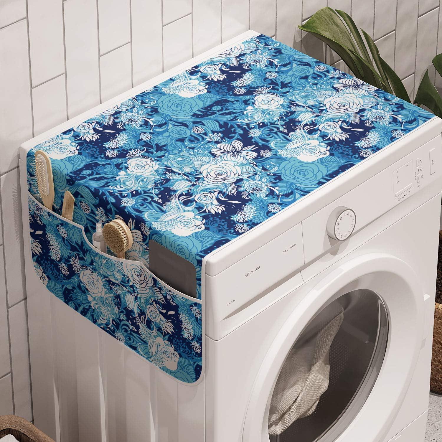 imageAmbesonne Valentines Day Microwave Oven Cover Love Themed Simple Pattern with Hearts Water Resistant Organizer with Pockets for Kitchen 36 x 12 Pink FuchsiaSky Blue Blue