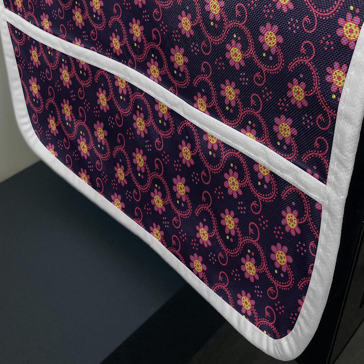 imageAmbesonne Valentines Day Microwave Oven Cover Love Themed Simple Pattern with Hearts Water Resistant Organizer with Pockets for Kitchen 36 x 12 Pink FuchsiaDark Purple Magenta