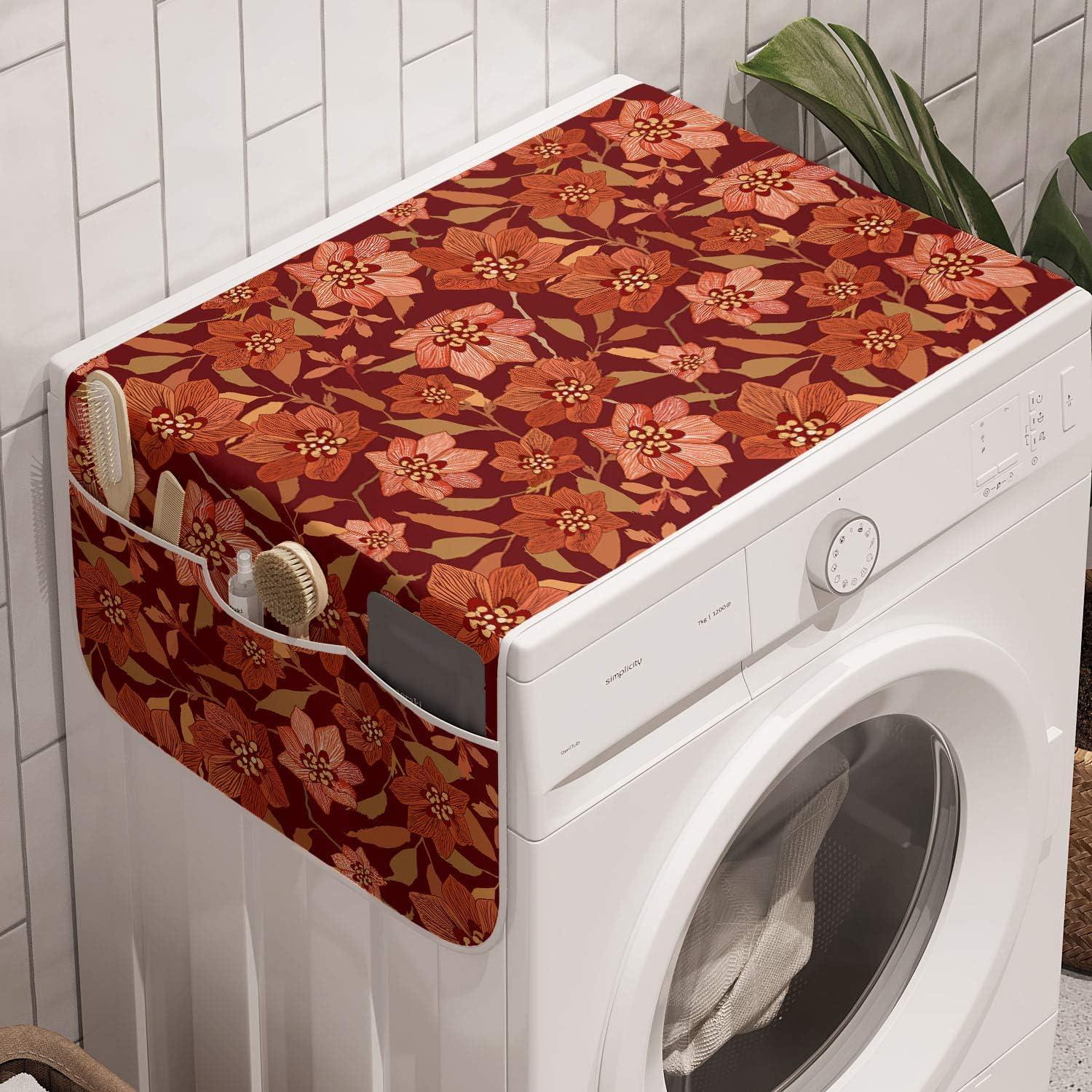 imageAmbesonne Valentines Day Microwave Oven Cover Love Themed Simple Pattern with Hearts Water Resistant Organizer with Pockets for Kitchen 36 x 12 Pink FuchsiaBurgundy Burnt Sienna