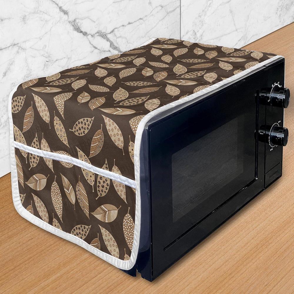 imageAmbesonne Valentines Day Microwave Oven Cover Love Themed Simple Pattern with Hearts Water Resistant Organizer with Pockets for Kitchen 36 x 12 Pink FuchsiaCocoa Champagne