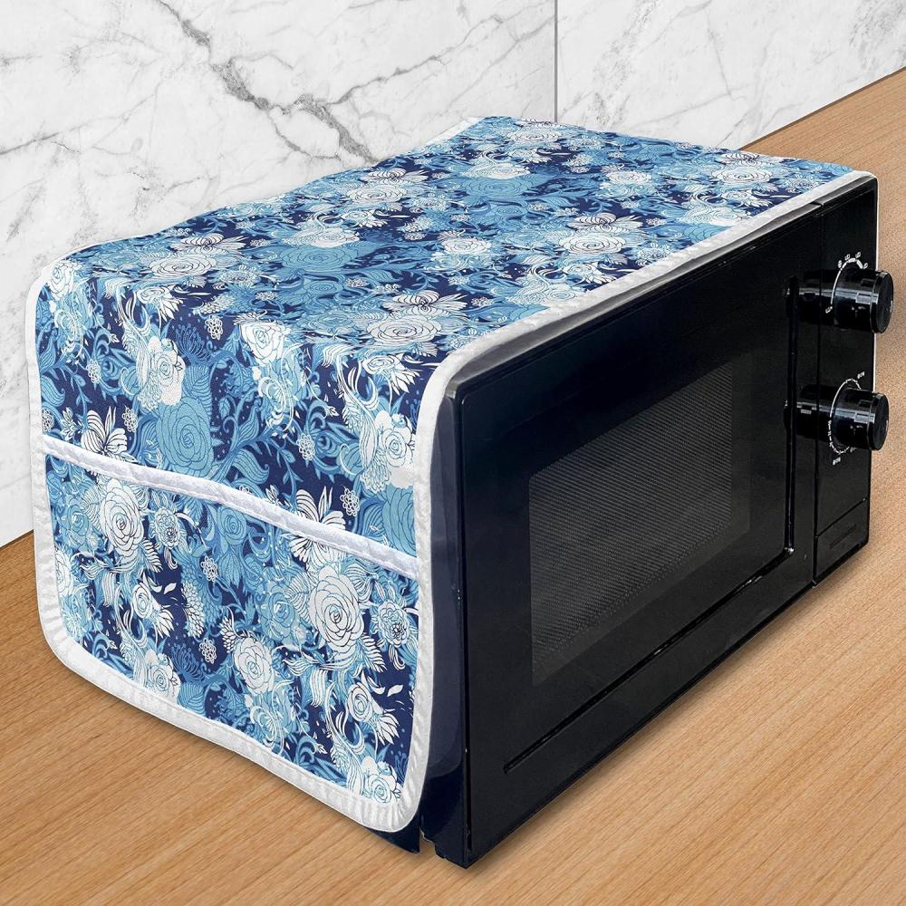 imageAmbesonne Valentines Day Microwave Oven Cover Love Themed Simple Pattern with Hearts Water Resistant Organizer with Pockets for Kitchen 36 x 12 Pink FuchsiaSky Blue Blue