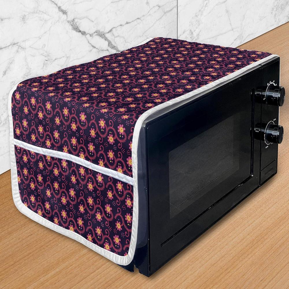 imageAmbesonne Valentines Day Microwave Oven Cover Love Themed Simple Pattern with Hearts Water Resistant Organizer with Pockets for Kitchen 36 x 12 Pink FuchsiaDark Purple Magenta