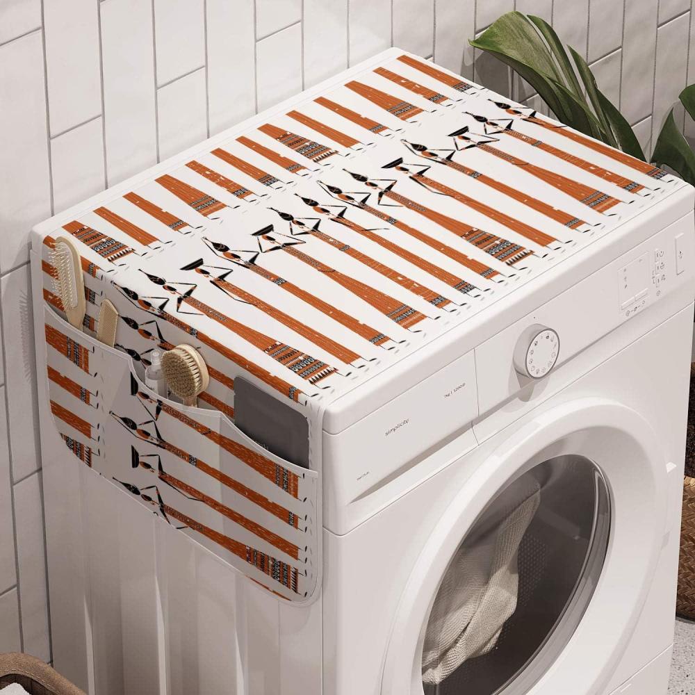 imageAmbesonne Valentines Day Microwave Oven Cover Love Themed Simple Pattern with Hearts Water Resistant Organizer with Pockets for Kitchen 36 x 12 Pink FuchsiaOrange Grey