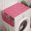 Ambesonne Eiffel Microwave Oven Cover, Valentines Day Inspired Pattern with France Paris Oh La La Texts Heart Shapes, Water Resistant Organizer with Pockets for Kitchen, 36″ x 12″, Pink White Black(Pink White Black)
