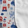 Ambesonne Eiffel Microwave Oven Cover, Valentines Day Inspired Pattern with France Paris Oh La La Texts Heart Shapes, Water Resistant Organizer with Pockets for Kitchen, 36″ x 12″, Pink White Black(Blue Red White)