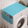 Ambesonne Eiffel Microwave Oven Cover, Valentines Day Inspired Pattern with France Paris Oh La La Texts Heart Shapes, Water Resistant Organizer with Pockets for Kitchen, 36″ x 12″, Pink White Black(Aqua White)