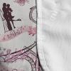 Ambesonne Eiffel Microwave Oven Cover, Valentines Day Inspired Pattern with France Paris Oh La La Texts Heart Shapes, Water Resistant Organizer with Pockets for Kitchen, 36″ x 12″, Pink White Black(Rose Black White)