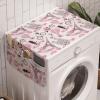 Ambesonne Eiffel Microwave Oven Cover, Valentines Day Inspired Pattern with France Paris Oh La La Texts Heart Shapes, Water Resistant Organizer with Pockets for Kitchen, 36″ x 12″, Pink White Black(Rose Black White)