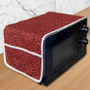 Ambesonne Eiffel Microwave Oven Cover, Valentines Day Inspired Pattern with France Paris Oh La La Texts Heart Shapes, Water Resistant Organizer with Pockets for Kitchen, 36″ x 12″, Pink White Black(Red Black)