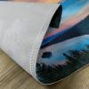 Ambesonne Lake Tahoe Place Mats Set of 4, High Angle View Californian Freshwater Lake Tranquil Scene Sundown, Washable Fabric Placemats for Dining Table, Standard Size, Forest Green