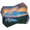 Ambesonne Lake Tahoe Place Mats Set of 4, High Angle View Californian Freshwater Lake Tranquil Scene Sundown, Washable Fabric Placemats for Dining Table, Standard Size, Forest Green