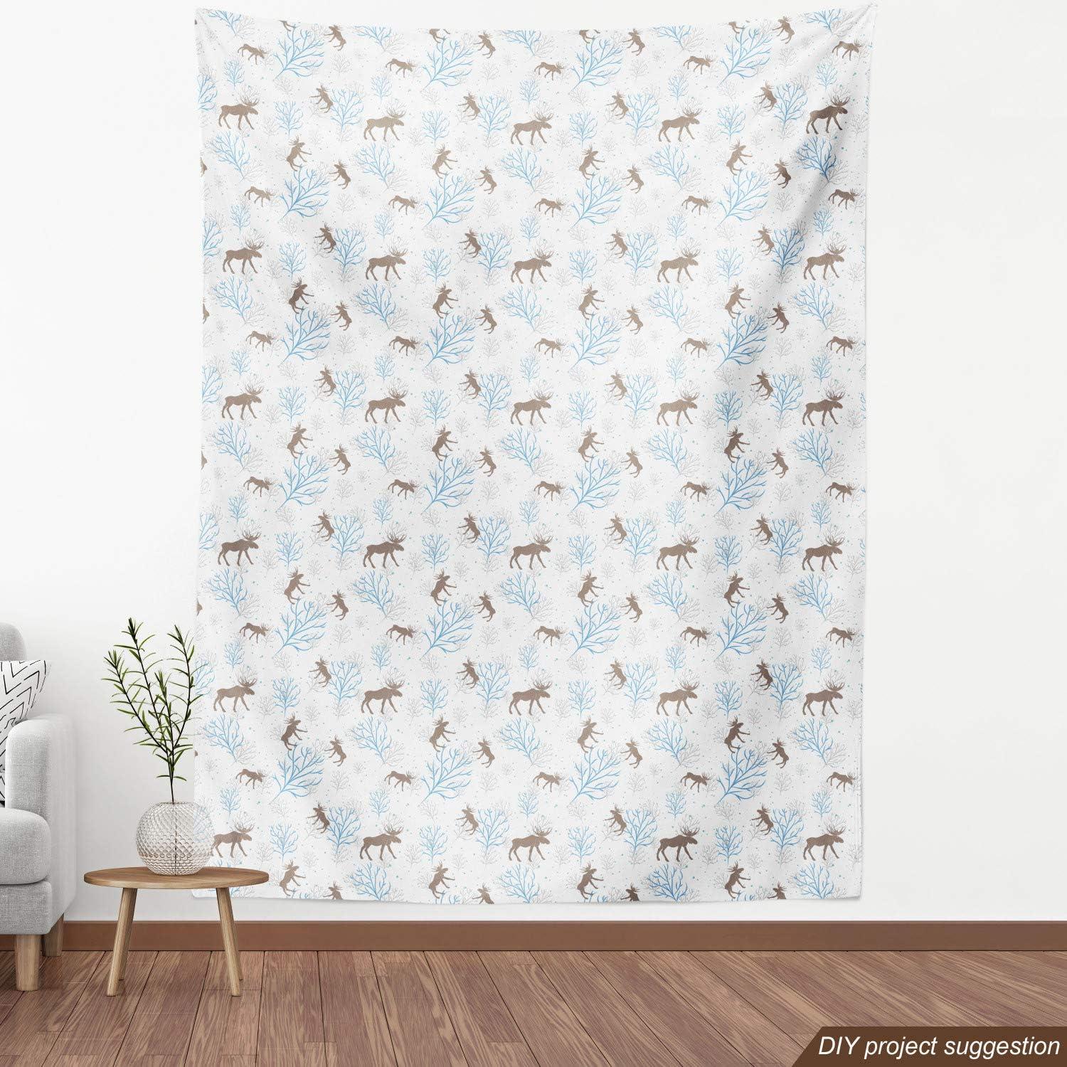 imageAmbesonne Dog Lover Fabric by The Yard Little Corgi Jumping Running and Standing Cartoon Hearts Background Microfiber Fabric for Arts and Crafts Textiles amp Decor 1 Yard White OrangeBlue Brown