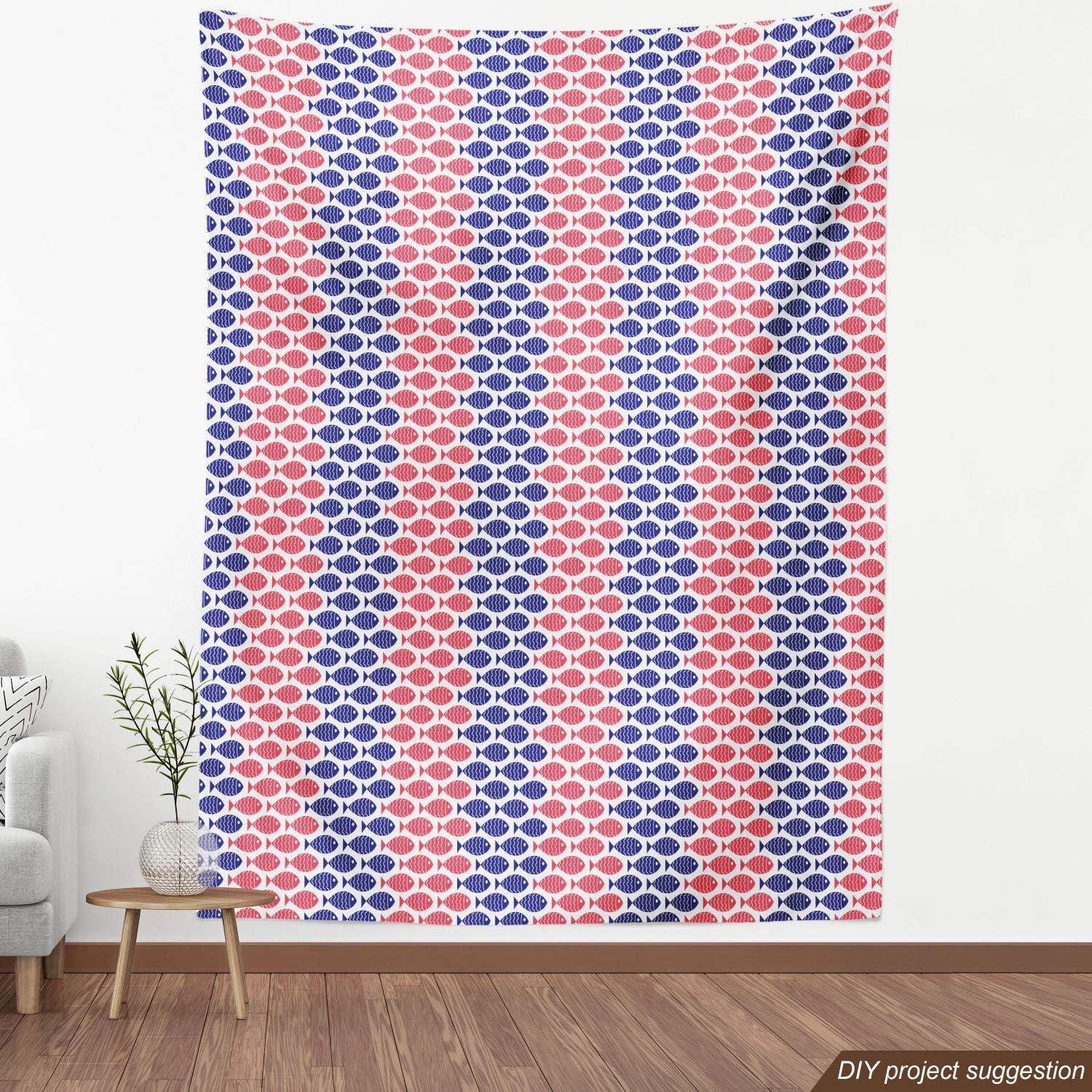 imageAmbesonne Dog Lover Fabric by The Yard Little Corgi Jumping Running and Standing Cartoon Hearts Background Microfiber Fabric for Arts and Crafts Textiles amp Decor 1 Yard White OrangeBlue Navy