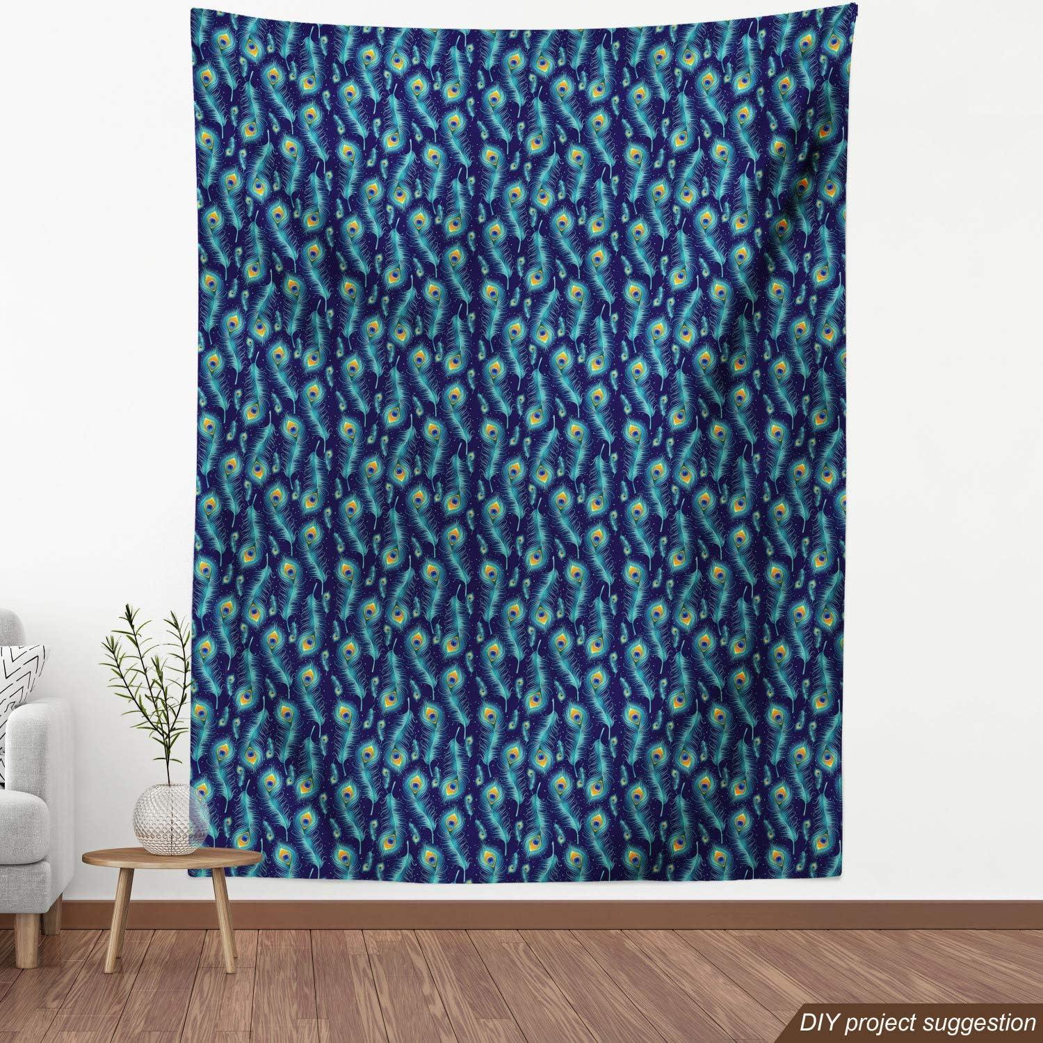 imageAmbesonne Dog Lover Fabric by The Yard Little Corgi Jumping Running and Standing Cartoon Hearts Background Microfiber Fabric for Arts and Crafts Textiles amp Decor 1 Yard White OrangeWarm Blue