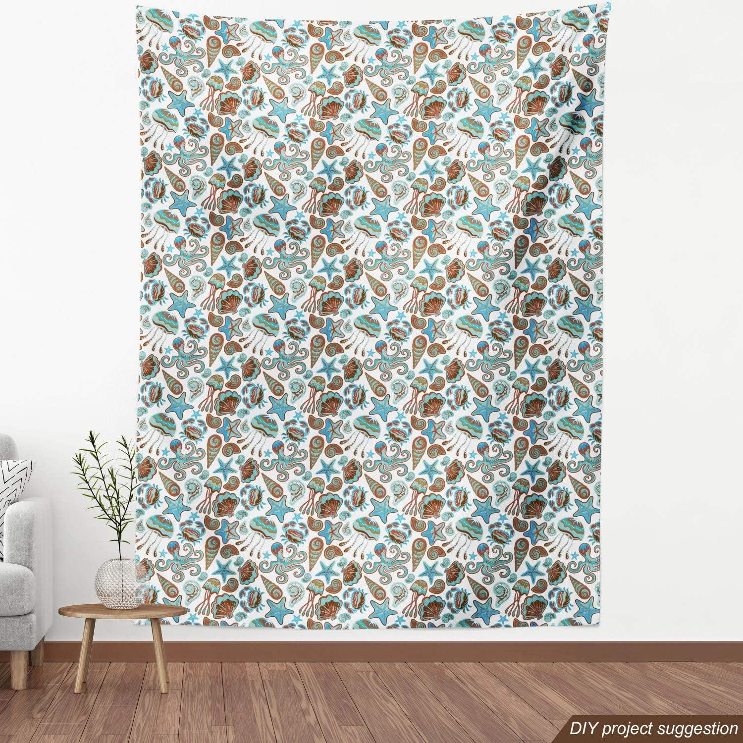 imageAmbesonne Dog Lover Fabric by The Yard Little Corgi Jumping Running and Standing Cartoon Hearts Background Microfiber Fabric for Arts and Crafts Textiles amp Decor 1 Yard White OrangeTurquoise Brown