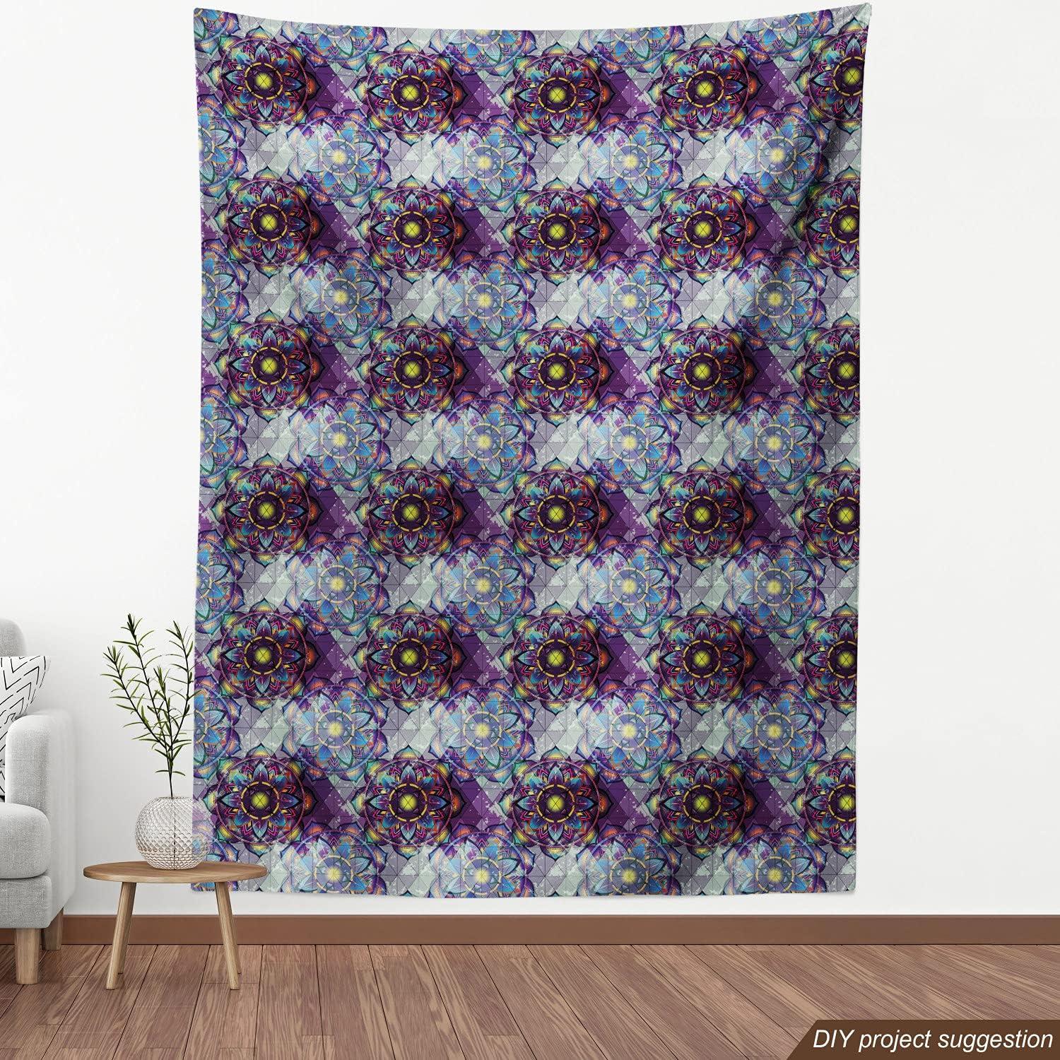 imageAmbesonne Dog Lover Fabric by The Yard Little Corgi Jumping Running and Standing Cartoon Hearts Background Microfiber Fabric for Arts and Crafts Textiles amp Decor 1 Yard White OrangeBlue Lilac