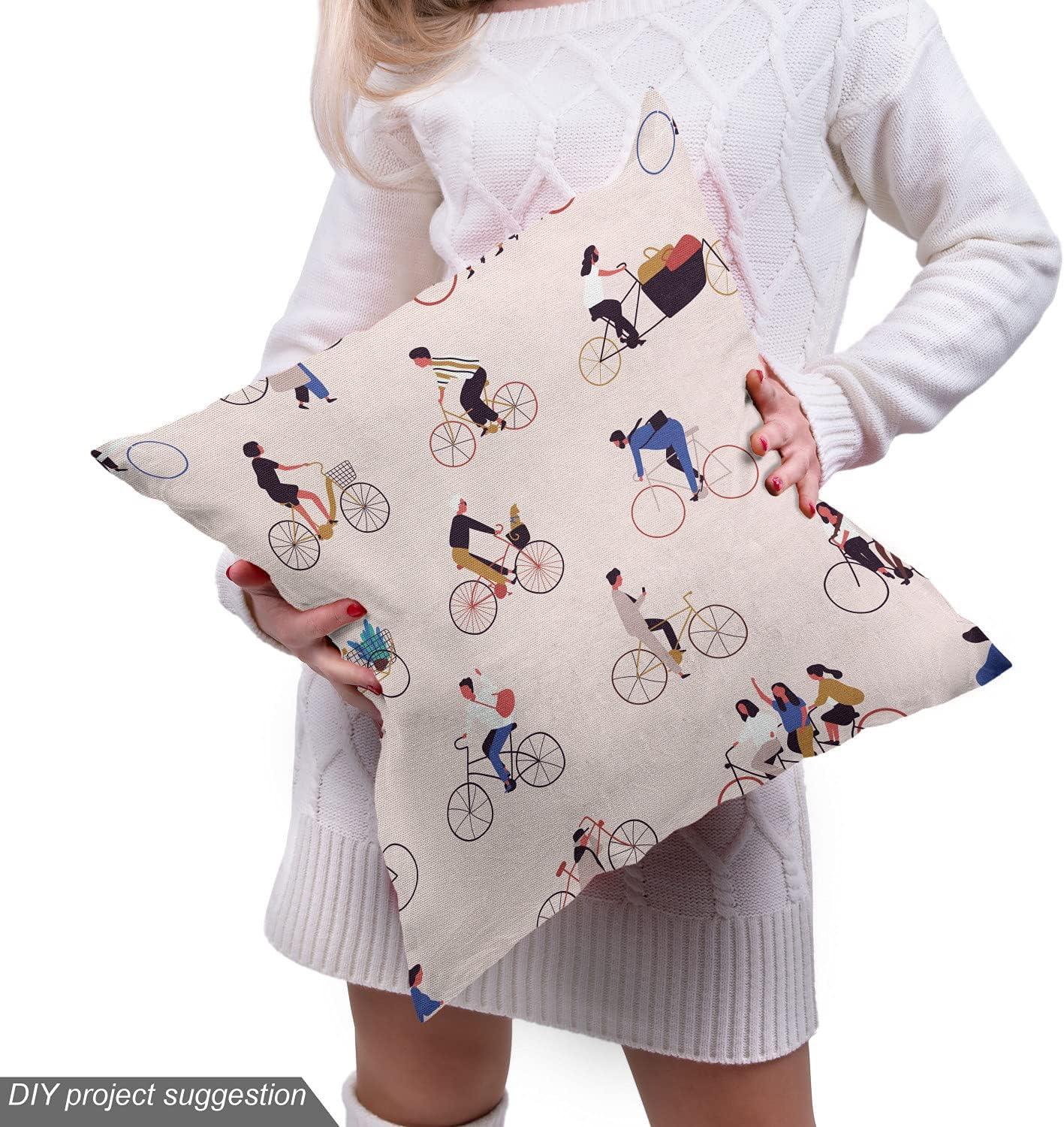 imageAmbesonne Dog Lover Fabric by The Yard Little Corgi Jumping Running and Standing Cartoon Hearts Background Microfiber Fabric for Arts and Crafts Textiles amp Decor 1 Yard White OrangeRose Pink