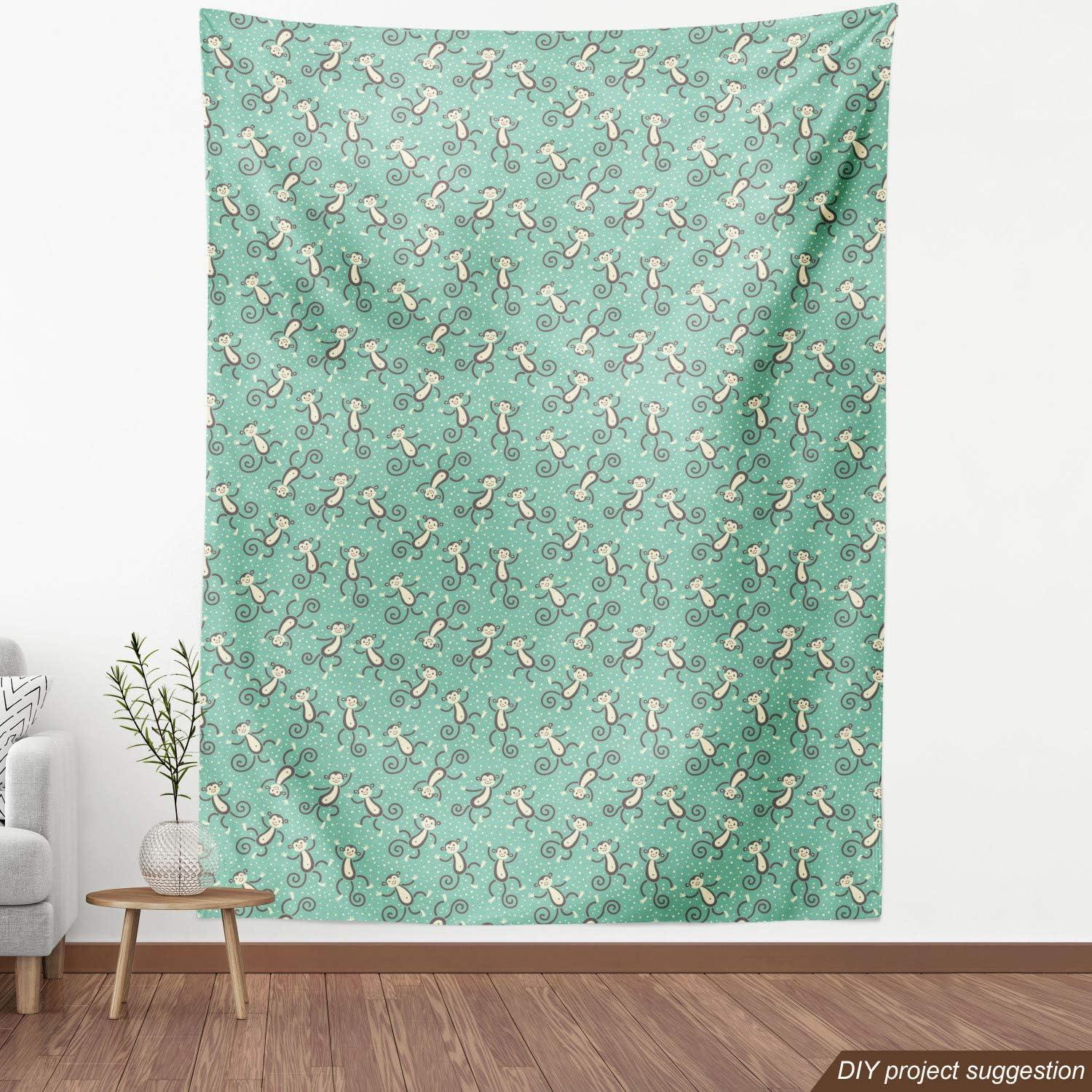 imageAmbesonne Dog Lover Fabric by The Yard Little Corgi Jumping Running and Standing Cartoon Hearts Background Microfiber Fabric for Arts and Crafts Textiles amp Decor 1 Yard White OrangeSeafoam
