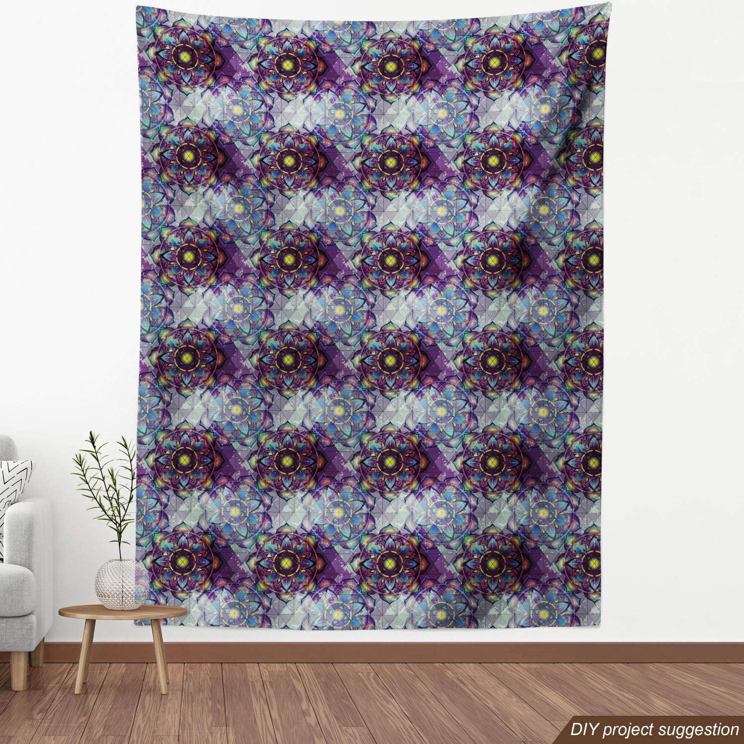 imageAmbesonne Dog Lover Fabric by The Yard Little Corgi Jumping Running and Standing Cartoon Hearts Background Microfiber Fabric for Arts and Crafts Textiles amp Decor 1 Yard White OrangeBlue Lilac