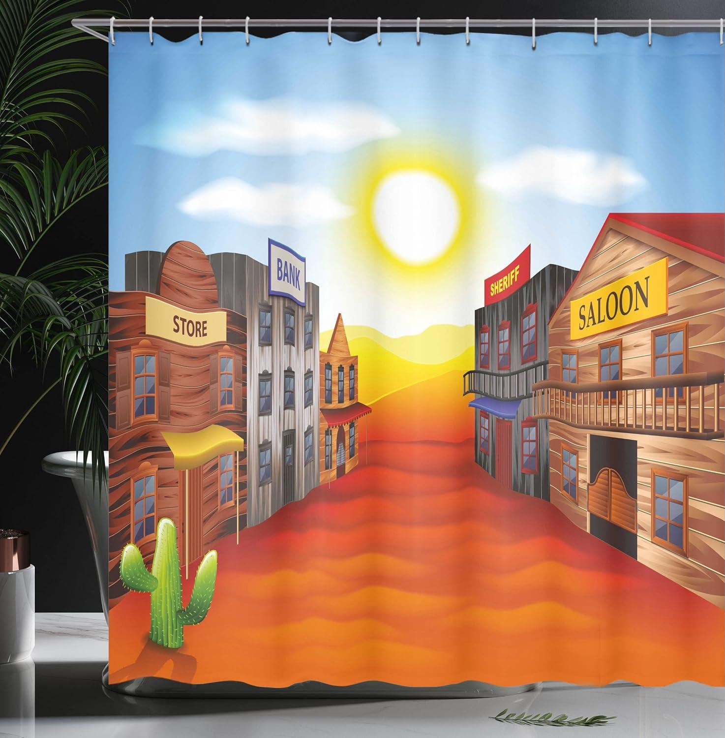 imageAmbesonne Man Cave Shower Curtain Cartoon Monster Truck with Huge Tyres OffRoad Heavy Large Tractor Wheels Turbo Cloth Fabric Bathroom Decor Set with Hooks 69 W x 70 L Orange BlueBurnt Orange Yellow