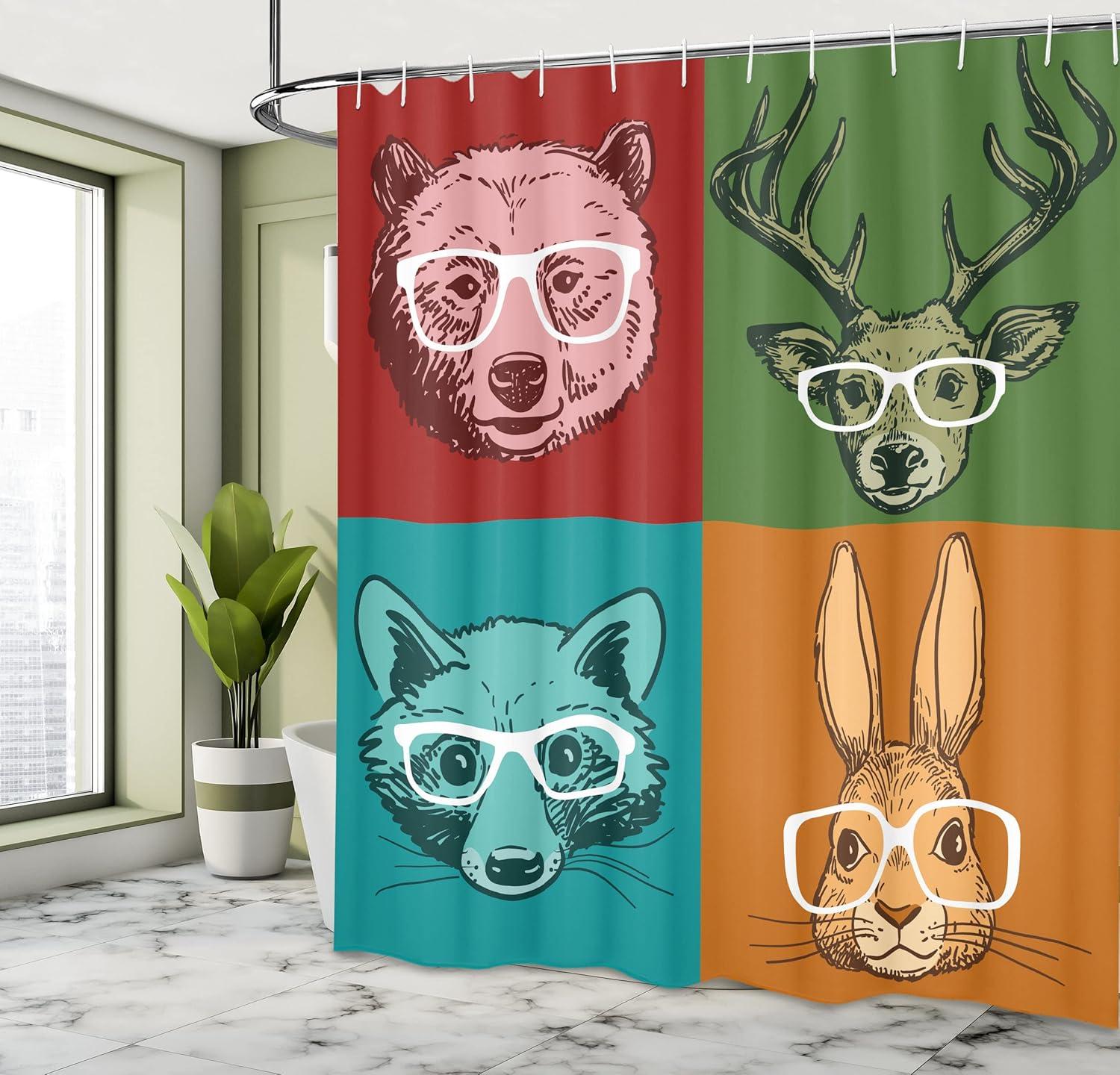 imageAmbesonne Man Cave Shower Curtain Cartoon Monster Truck with Huge Tyres OffRoad Heavy Large Tractor Wheels Turbo Cloth Fabric Bathroom Decor Set with Hooks 69 W x 70 L Orange BlueDark Orange