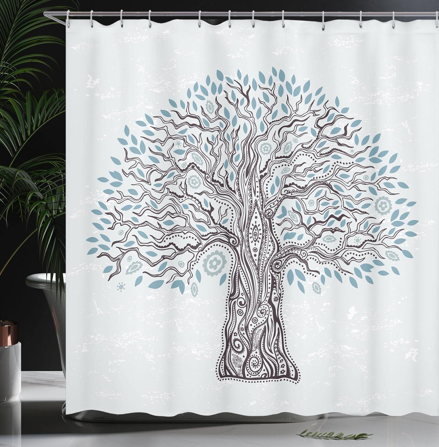 imageAmbesonne Man Cave Shower Curtain Cartoon Monster Truck with Huge Tyres OffRoad Heavy Large Tractor Wheels Turbo Cloth Fabric Bathroom Decor Set with Hooks 69 W x 70 L Orange BlueBlue and Seal Brown