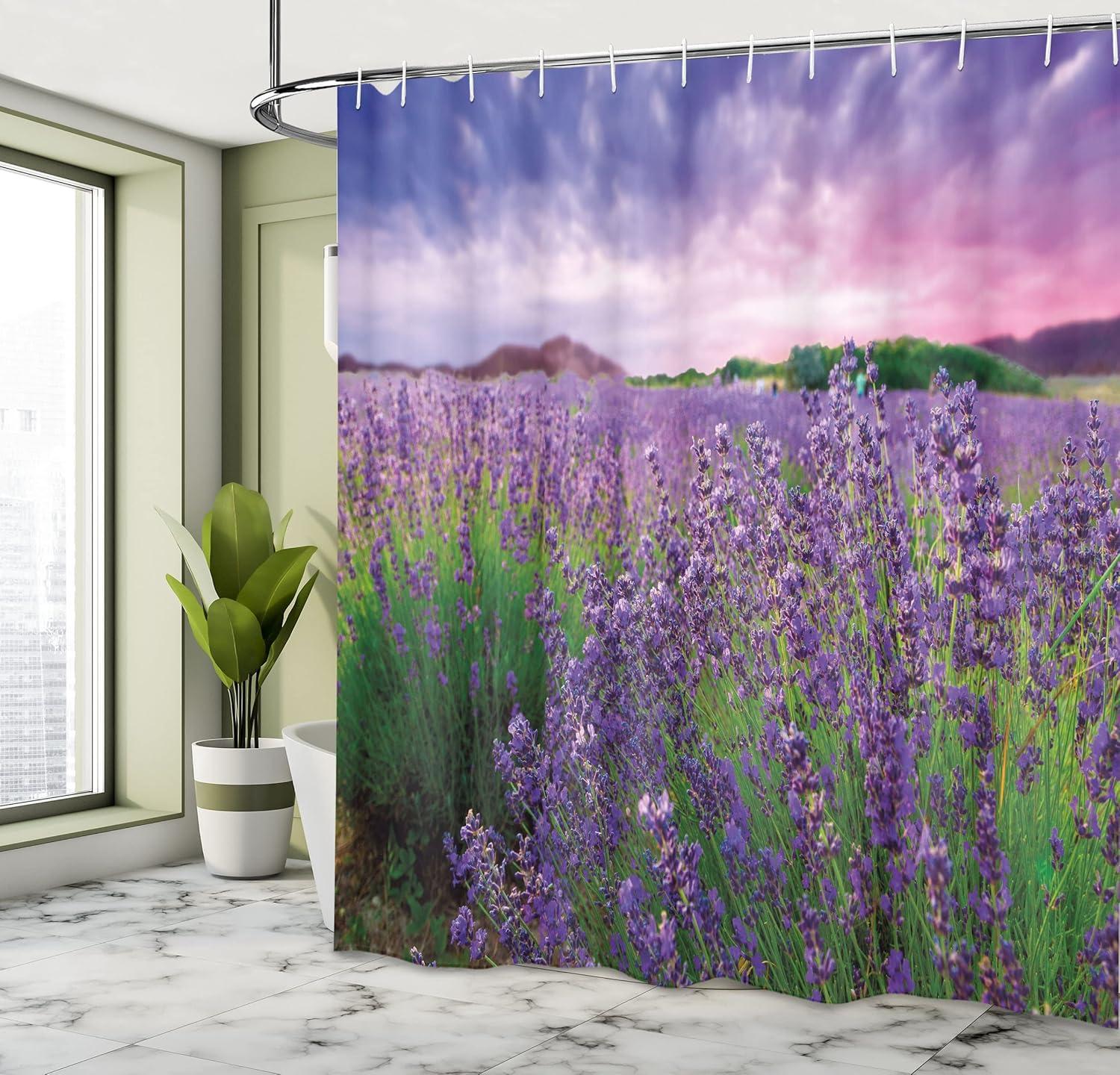 imageAmbesonne Man Cave Shower Curtain Cartoon Monster Truck with Huge Tyres OffRoad Heavy Large Tractor Wheels Turbo Cloth Fabric Bathroom Decor Set with Hooks 69 W x 70 L Orange BlueViolet Green Pale Pink