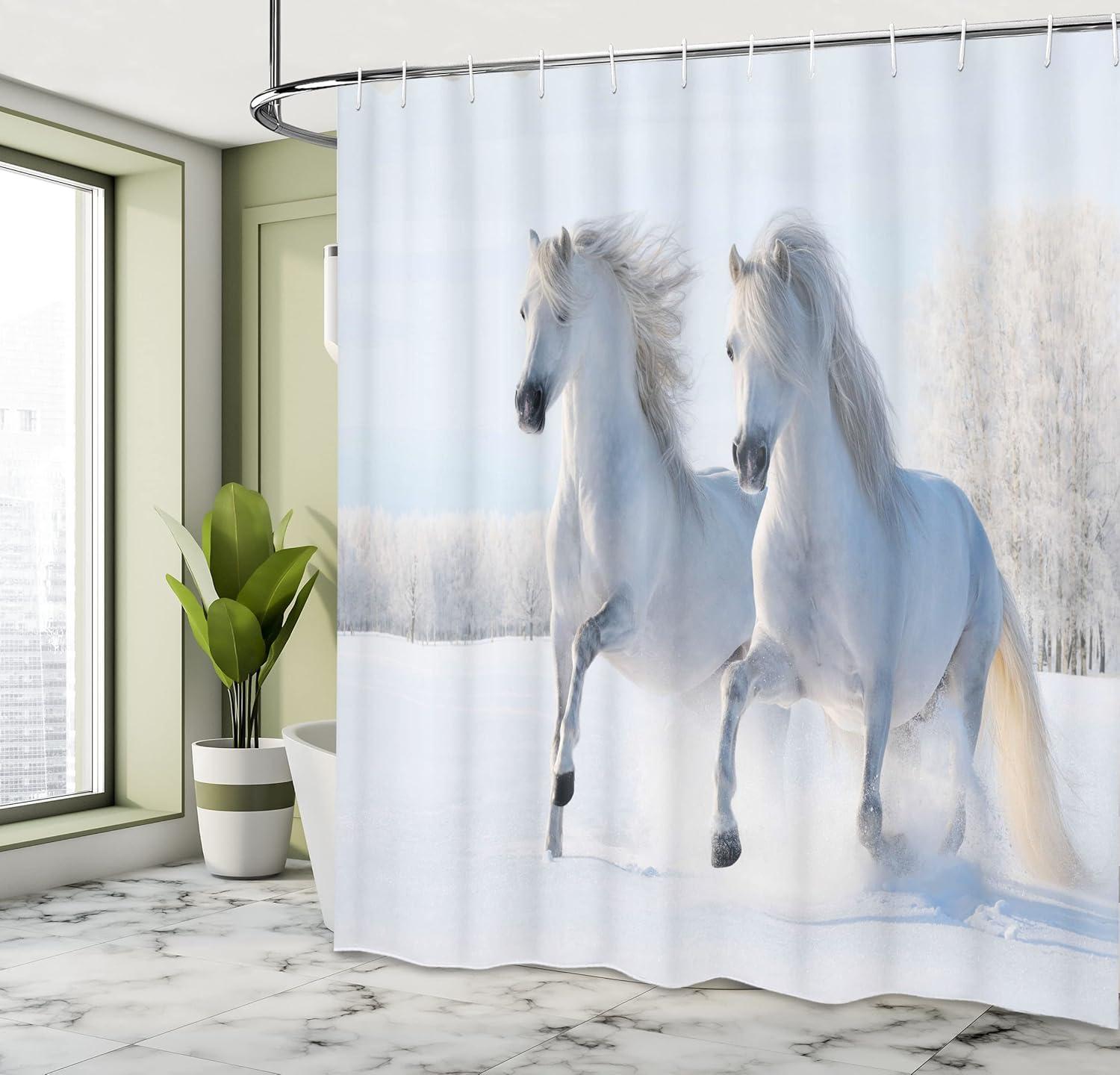 imageAmbesonne Man Cave Shower Curtain Cartoon Monster Truck with Huge Tyres OffRoad Heavy Large Tractor Wheels Turbo Cloth Fabric Bathroom Decor Set with Hooks 69 W x 70 L Orange BluePale Blue White