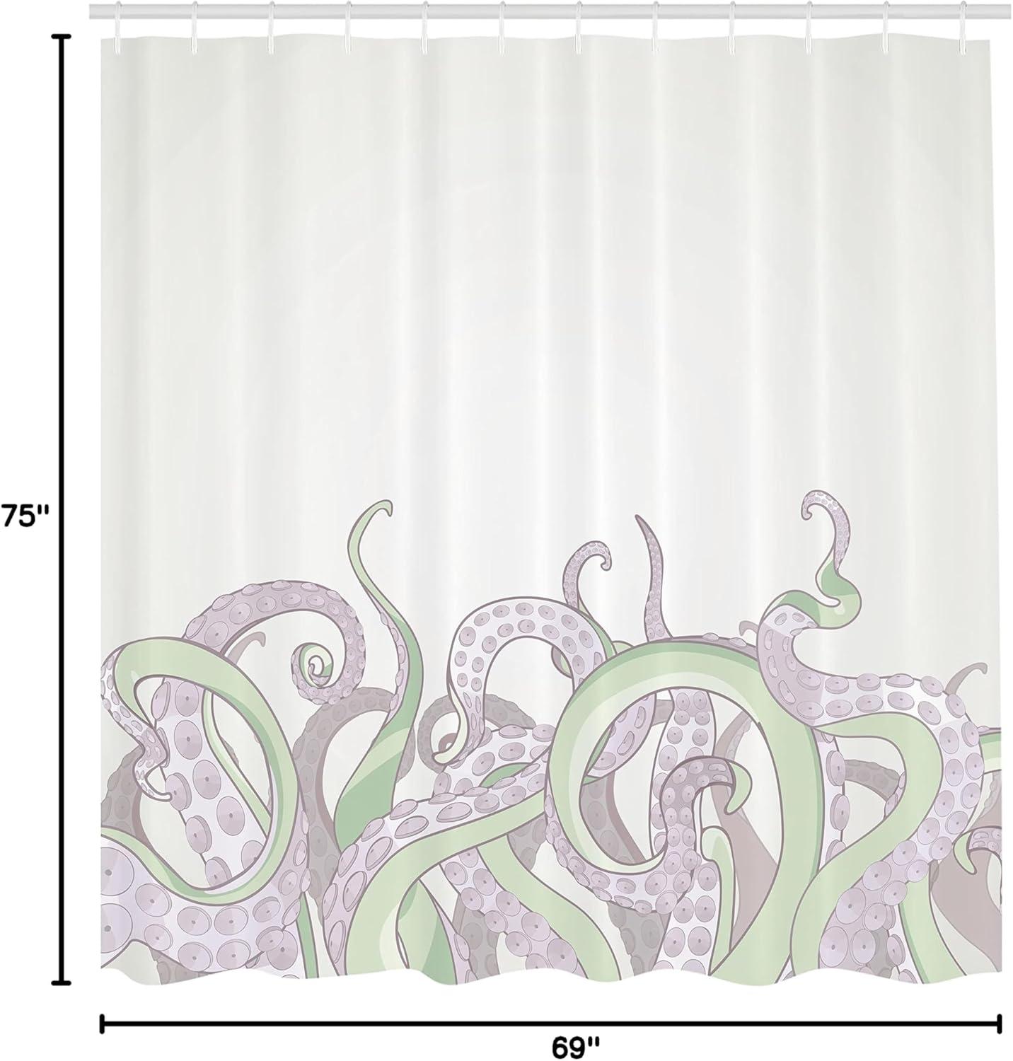 imageAmbesonne Man Cave Shower Curtain Cartoon Monster Truck with Huge Tyres OffRoad Heavy Large Tractor Wheels Turbo Cloth Fabric Bathroom Decor Set with Hooks 69 W x 70 L Orange BluePale Mauve