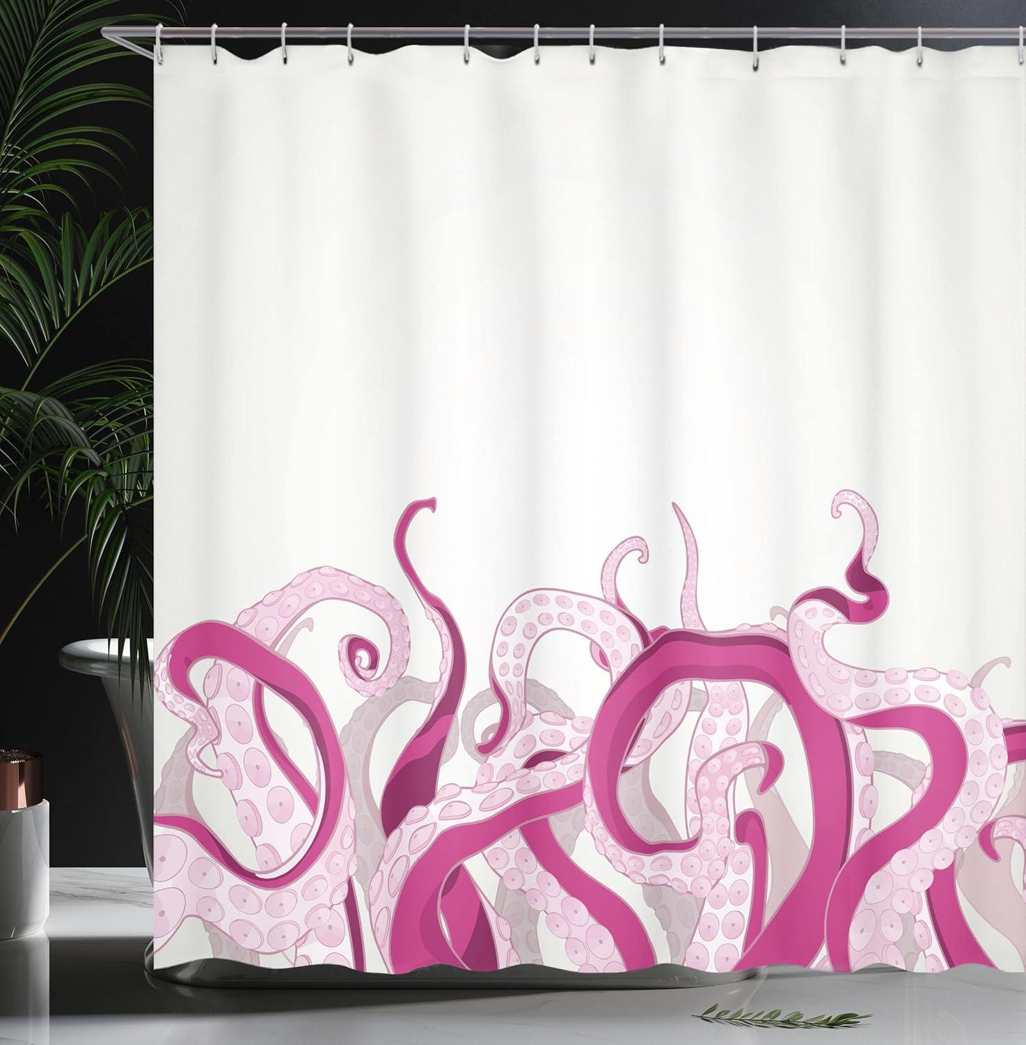 imageAmbesonne Man Cave Shower Curtain Cartoon Monster Truck with Huge Tyres OffRoad Heavy Large Tractor Wheels Turbo Cloth Fabric Bathroom Decor Set with Hooks 69 W x 70 L Orange BlueMagenta Blush