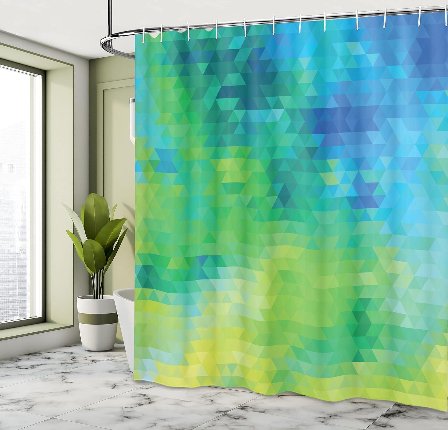 imageAmbesonne Man Cave Shower Curtain Cartoon Monster Truck with Huge Tyres OffRoad Heavy Large Tractor Wheels Turbo Cloth Fabric Bathroom Decor Set with Hooks 69 W x 70 L Orange BlueLime Green