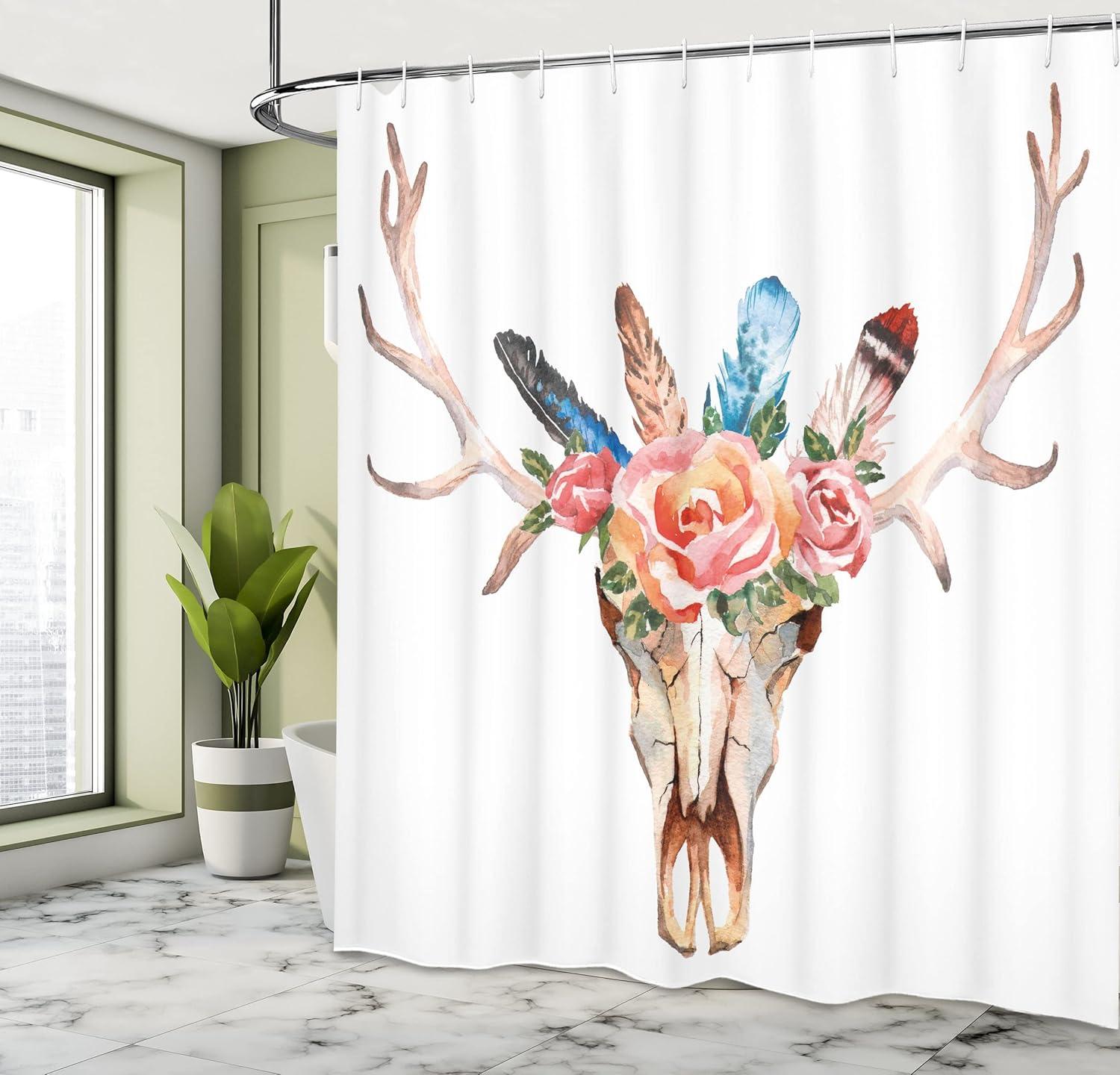 imageAmbesonne Man Cave Shower Curtain Cartoon Monster Truck with Huge Tyres OffRoad Heavy Large Tractor Wheels Turbo Cloth Fabric Bathroom Decor Set with Hooks 69 W x 70 L Orange BluePastel Rose