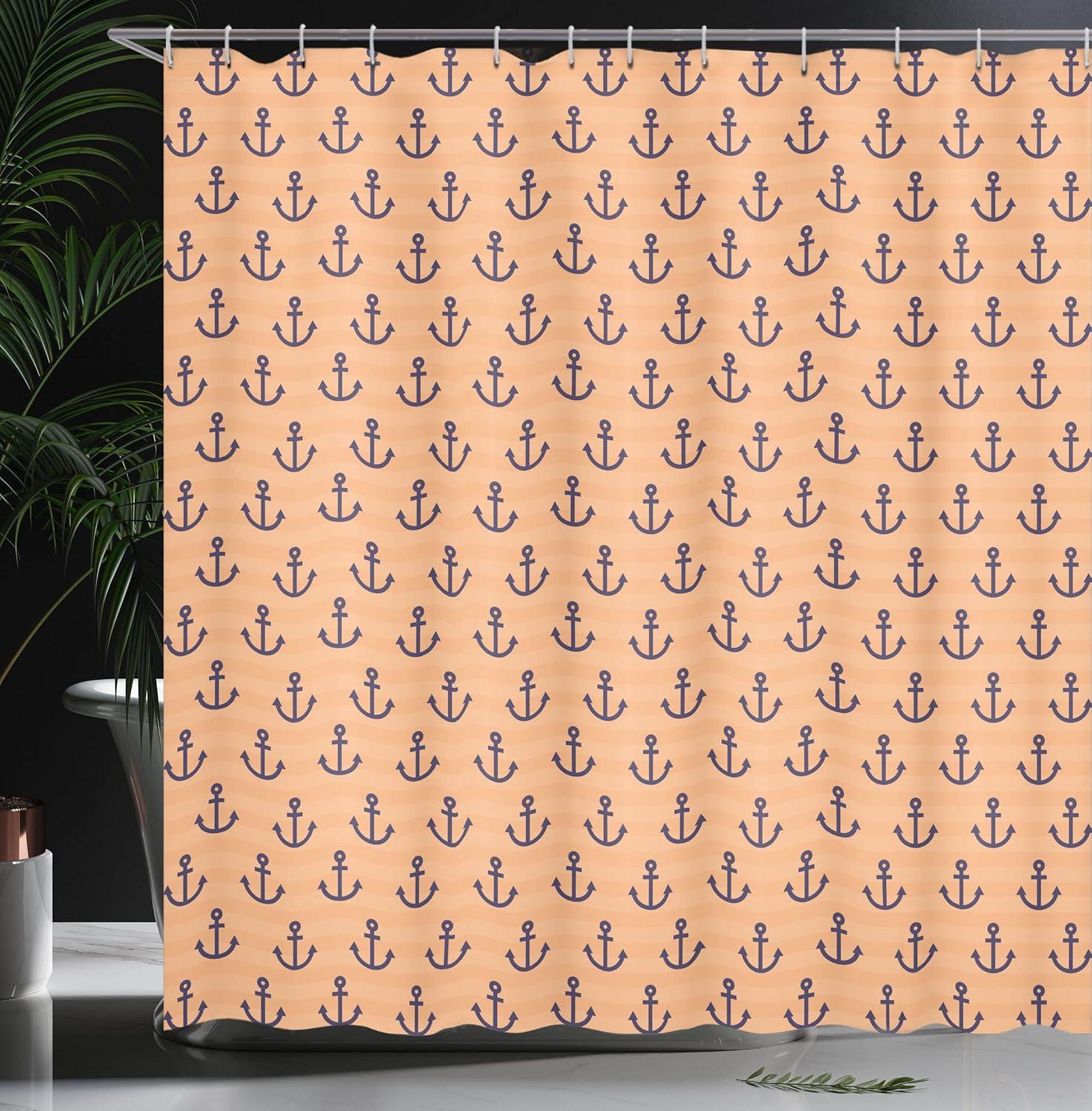 imageAmbesonne Man Cave Shower Curtain Cartoon Monster Truck with Huge Tyres OffRoad Heavy Large Tractor Wheels Turbo Cloth Fabric Bathroom Decor Set with Hooks 69 W x 70 L Orange BlueDark Indigo