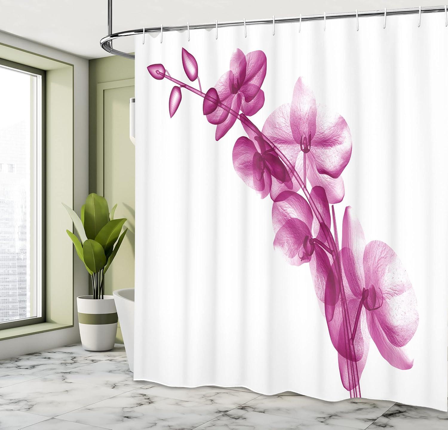 imageAmbesonne Man Cave Shower Curtain Cartoon Monster Truck with Huge Tyres OffRoad Heavy Large Tractor Wheels Turbo Cloth Fabric Bathroom Decor Set with Hooks 69 W x 70 L Orange BlueDark Magenta