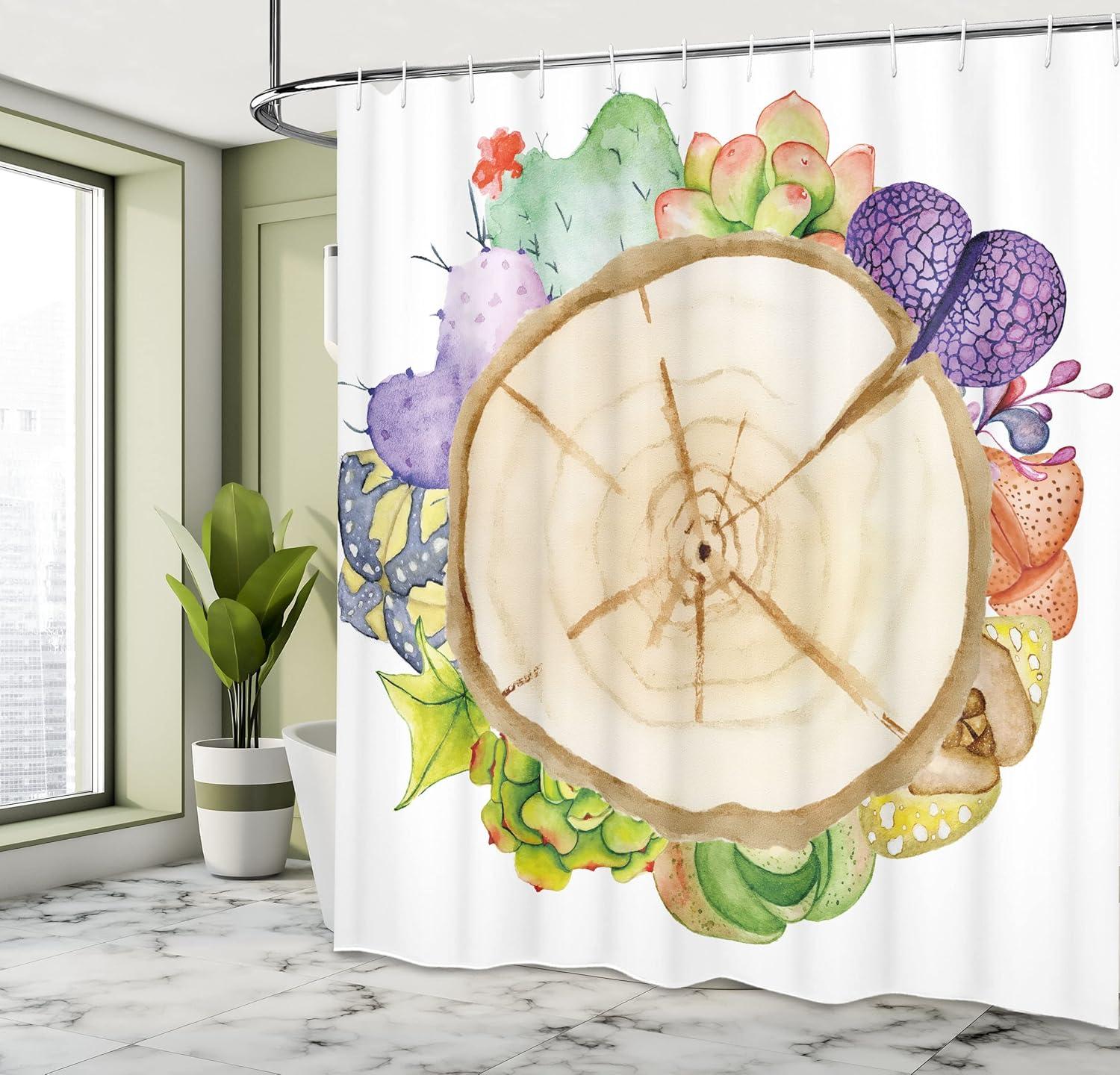 imageAmbesonne Man Cave Shower Curtain Cartoon Monster Truck with Huge Tyres OffRoad Heavy Large Tractor Wheels Turbo Cloth Fabric Bathroom Decor Set with Hooks 69 W x 70 L Orange BluePurple Beige