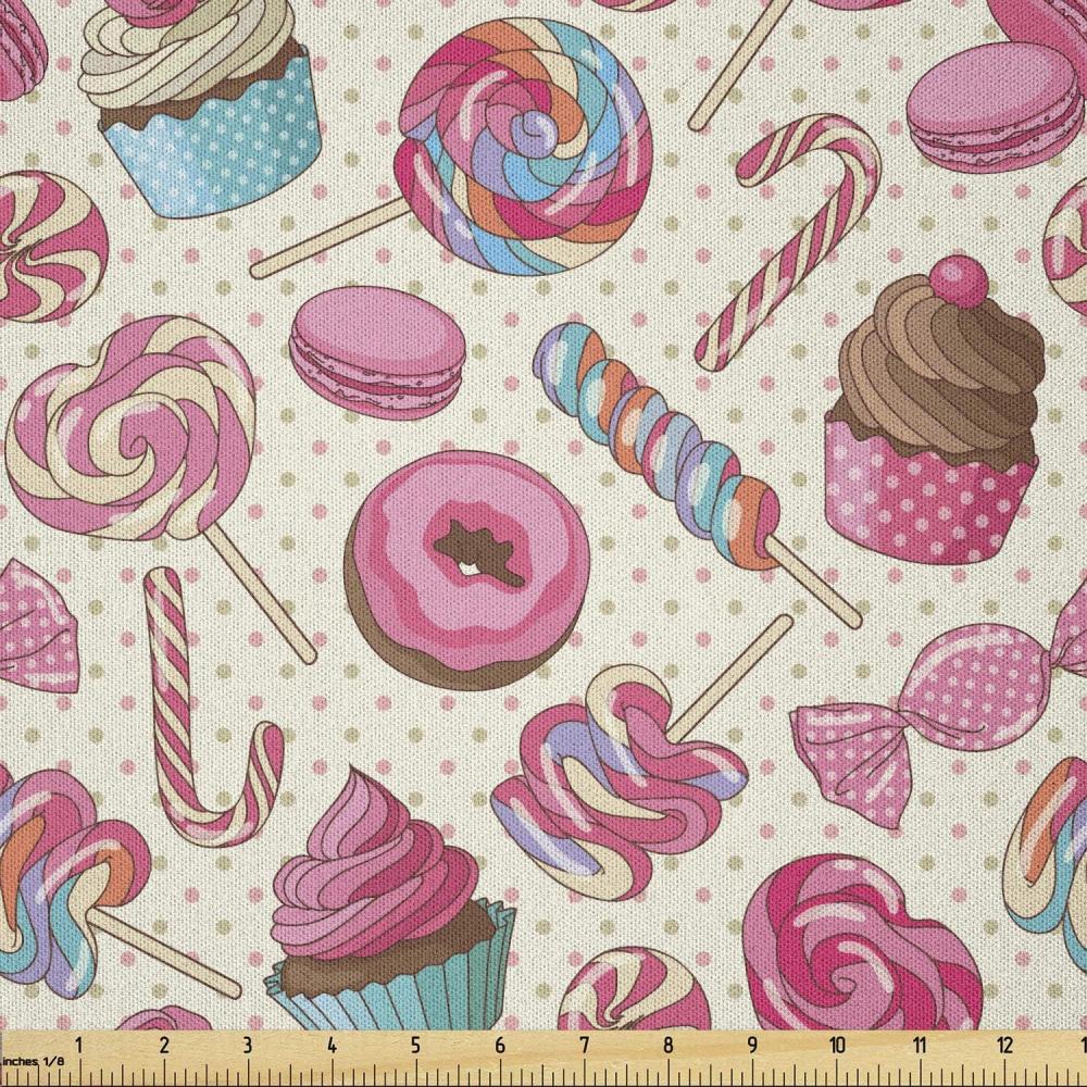 imageAmbesonne Dog Lover Fabric by The Yard Little Corgi Jumping Running and Standing Cartoon Hearts Background Microfiber Fabric for Arts and Crafts Textiles amp Decor 1 Yard White OrangePink Cream