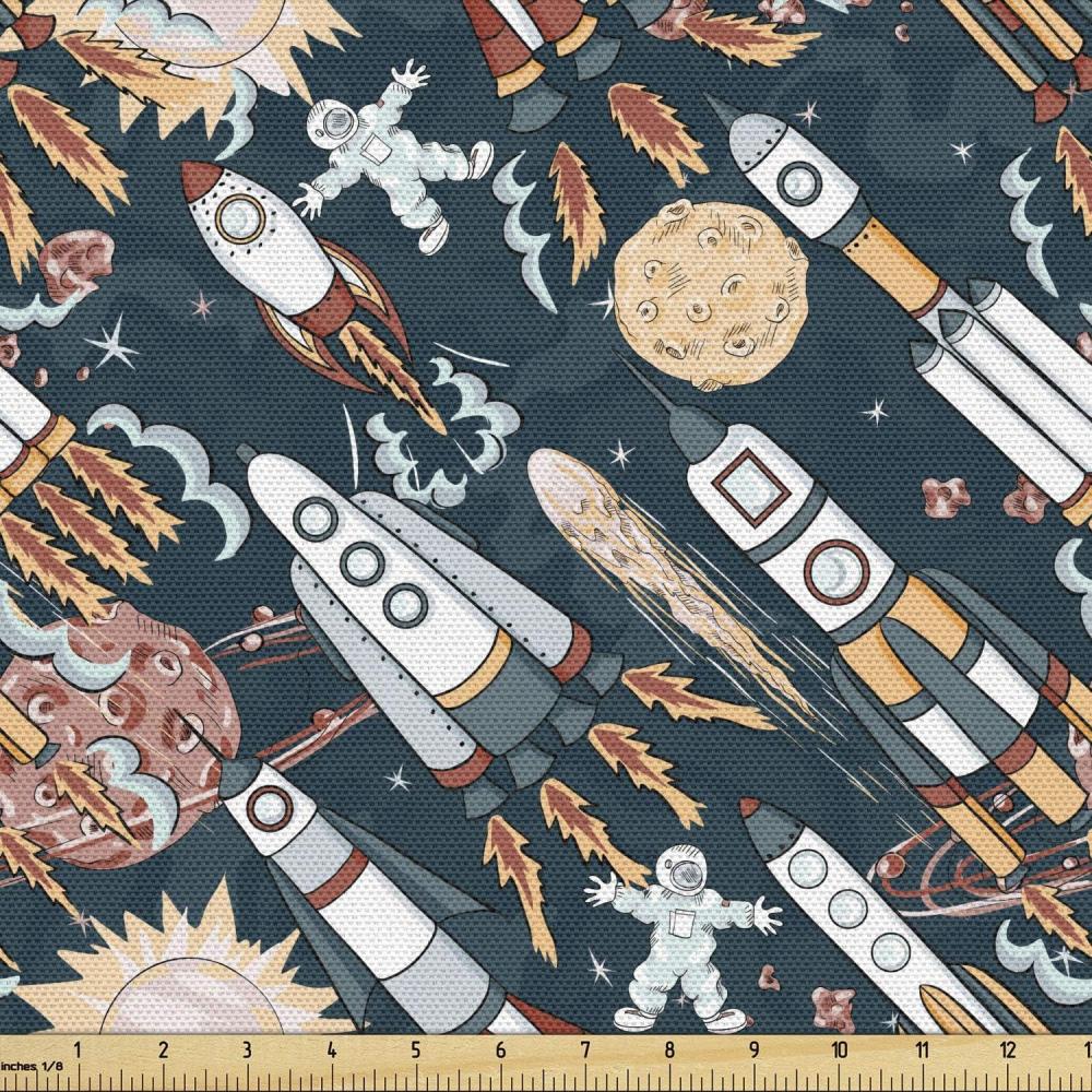 imageAmbesonne Dog Lover Fabric by The Yard Little Corgi Jumping Running and Standing Cartoon Hearts Background Microfiber Fabric for Arts and Crafts Textiles amp Decor 1 Yard White OrangeNavy Beige